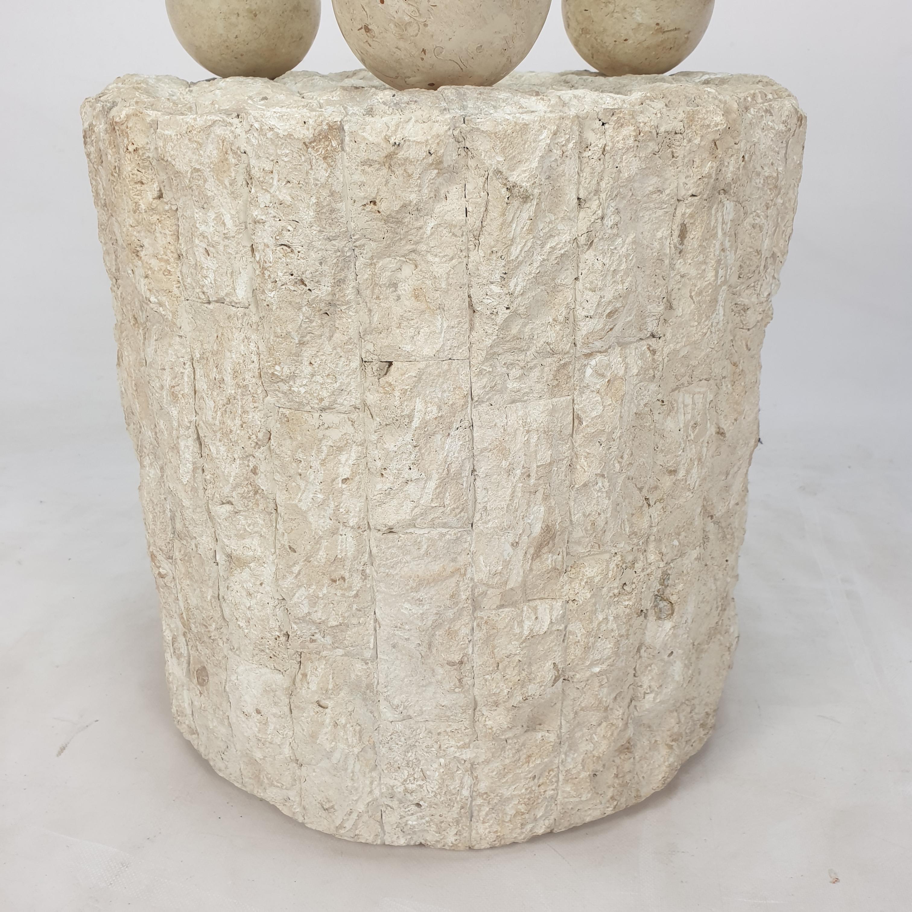 Magnussen Ponte Mactan Stone Coffee or Fossil Stone Table, 1980s 4