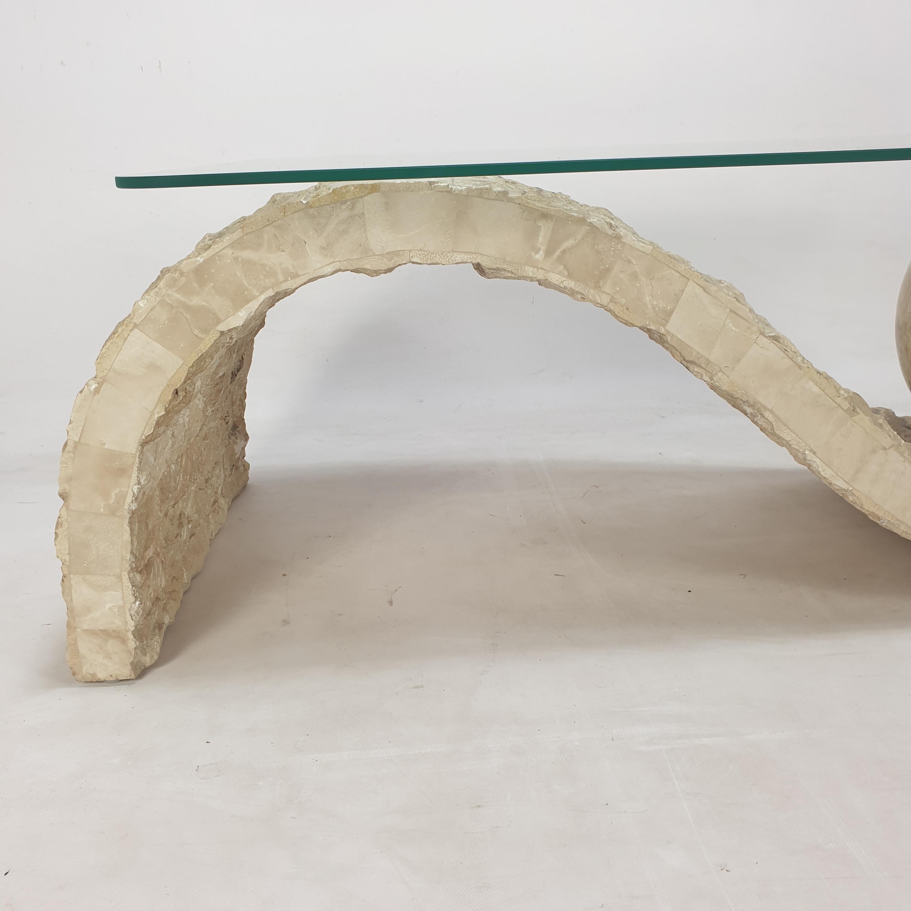 Table basse en pierre de Mactan ou pierre fossile Ponte de Magnussen, années 1980 en vente 5