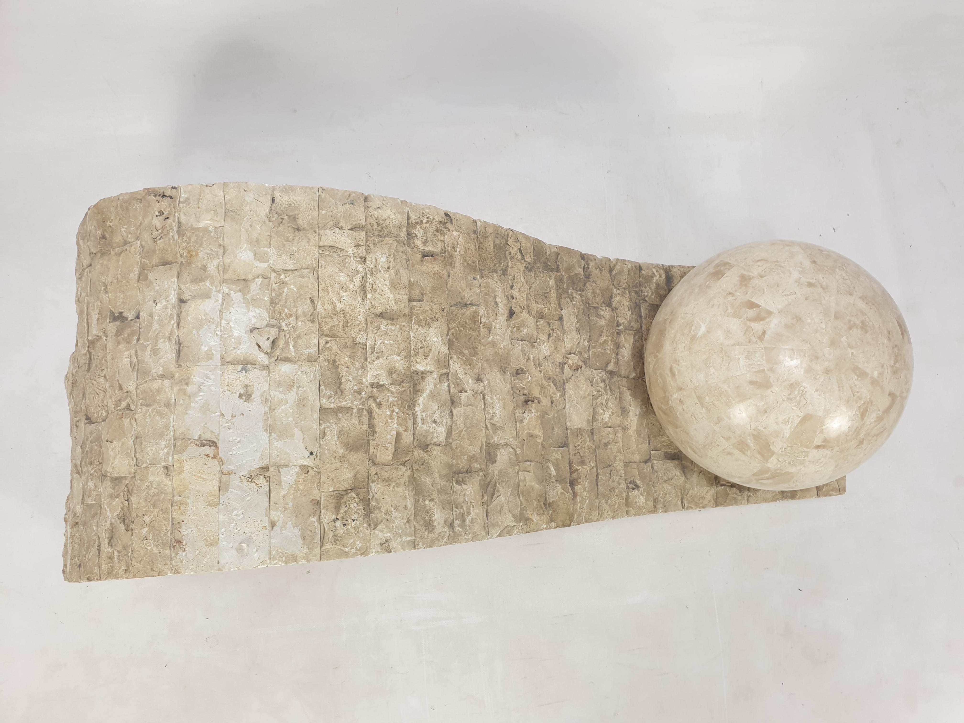 Table basse en pierre de Mactan ou pierre fossile Ponte de Magnussen, années 1980 en vente 9