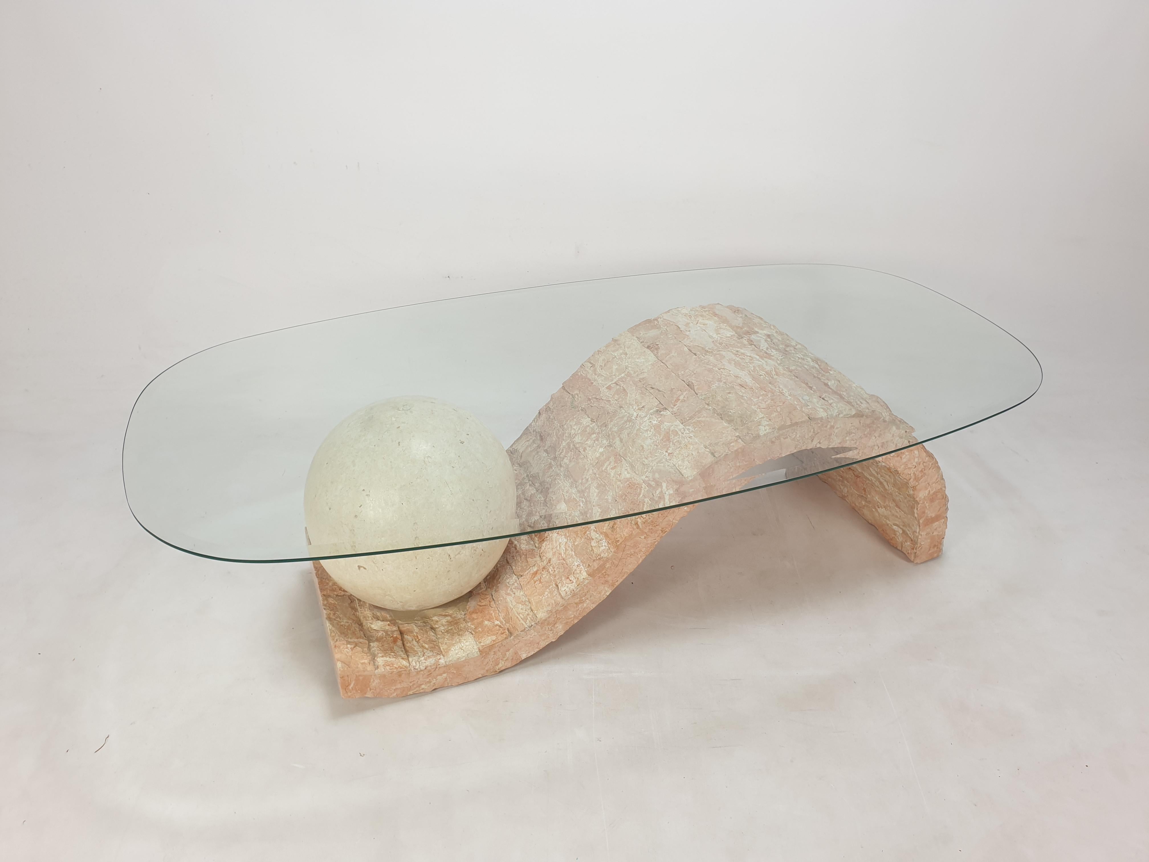 Unknown Magnussen Ponte Mactan Stone or Fossil Stone Coffee Table, 1980s