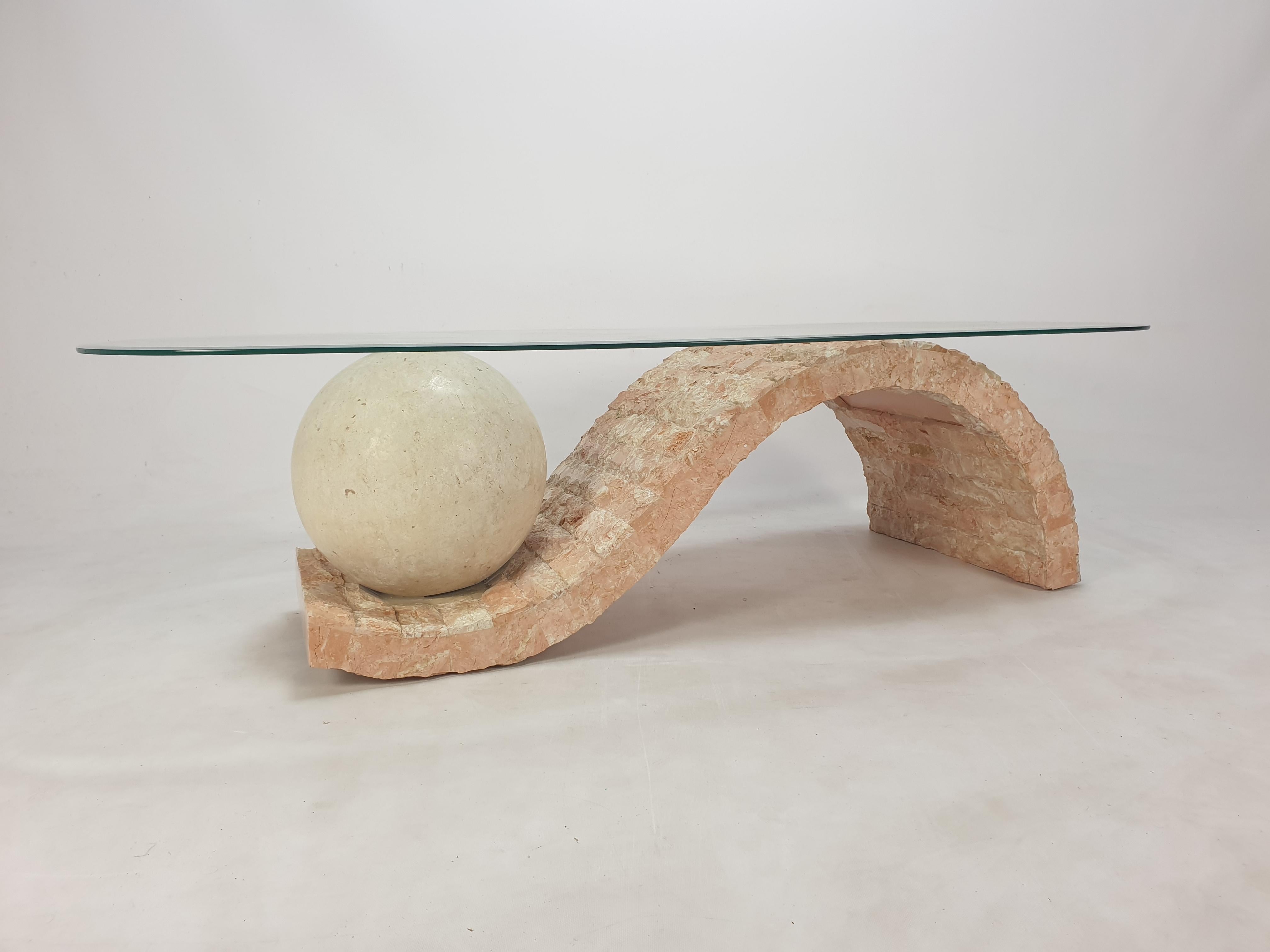 Magnussen Ponte Mactan Stone or Fossil Stone Coffee Table, 1980s In Good Condition In Oud Beijerland, NL