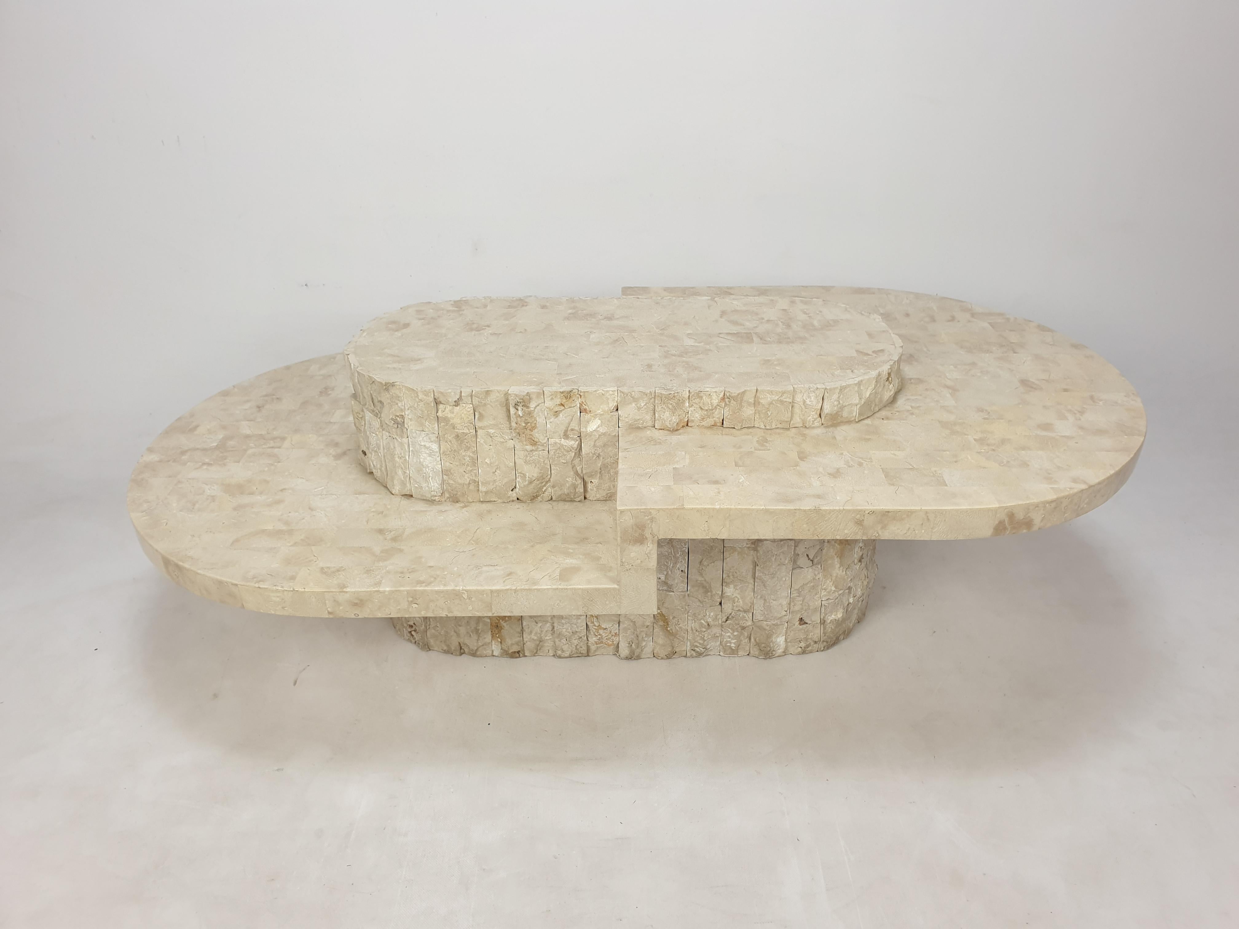 Unknown Magnussen Ponte Mactan Stone or Fossil Stone Coffee Table, 1980s