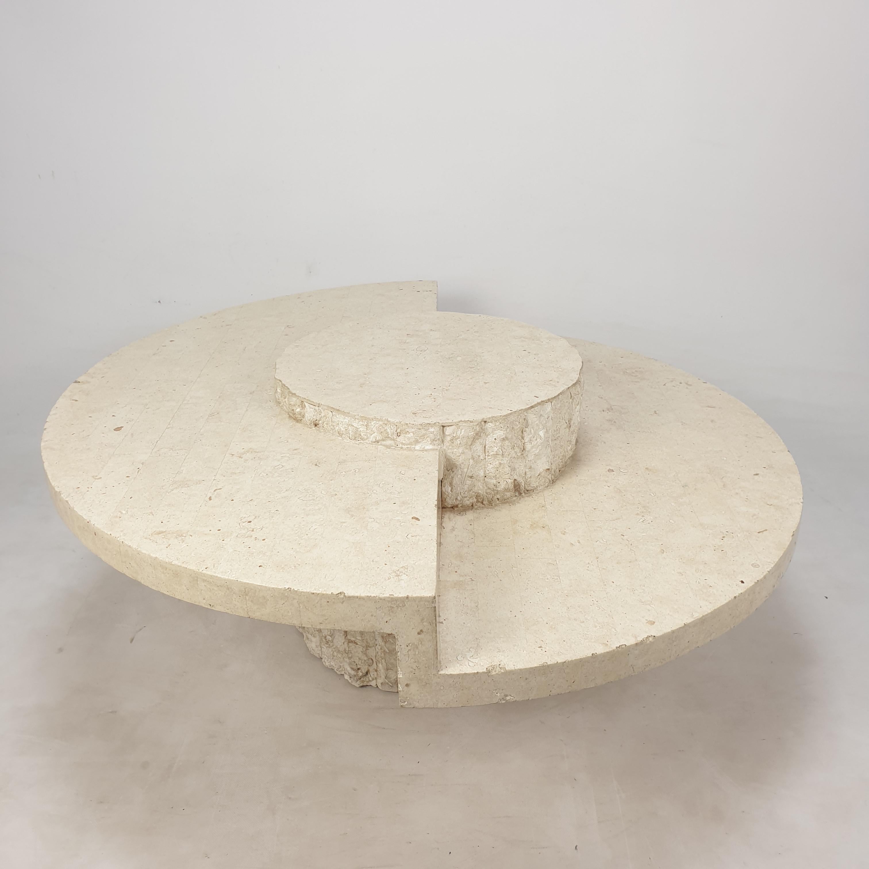 Post-Modern Magnussen Ponte Mactan Stone Coffee Table, 1980s