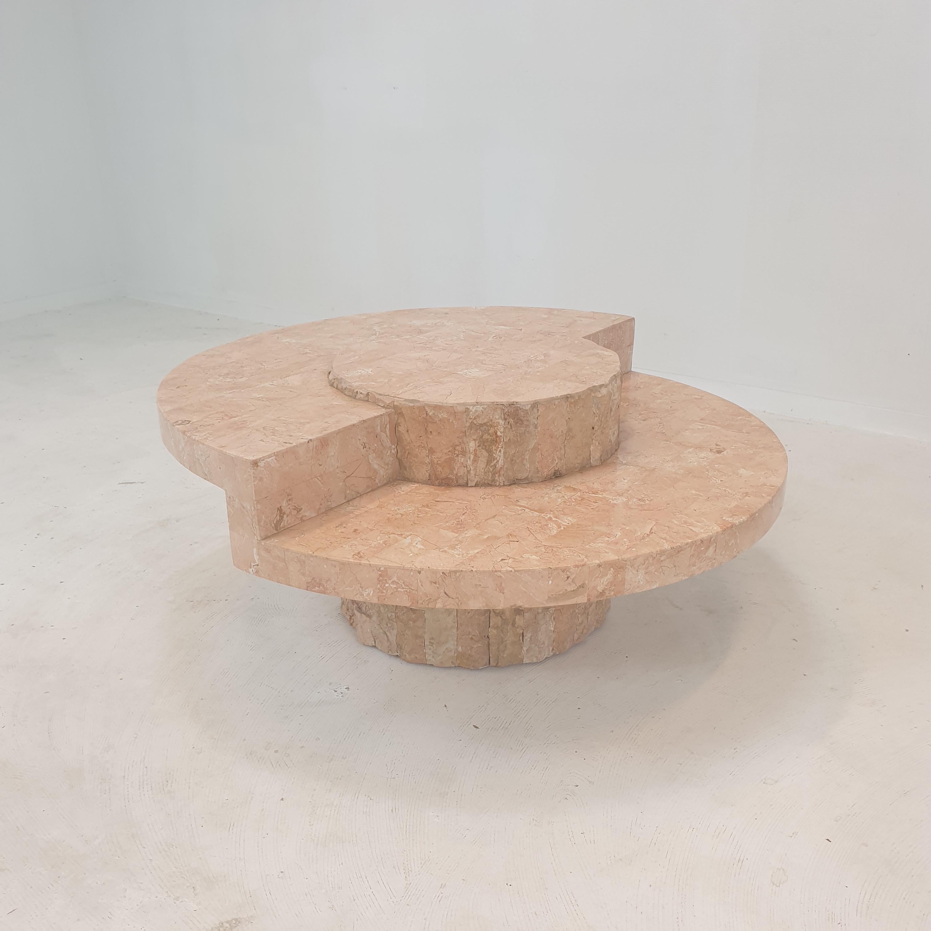 Post-Modern Magnussen Ponte Mactan Stone or Fossil Stone Coffee Table, 1980s