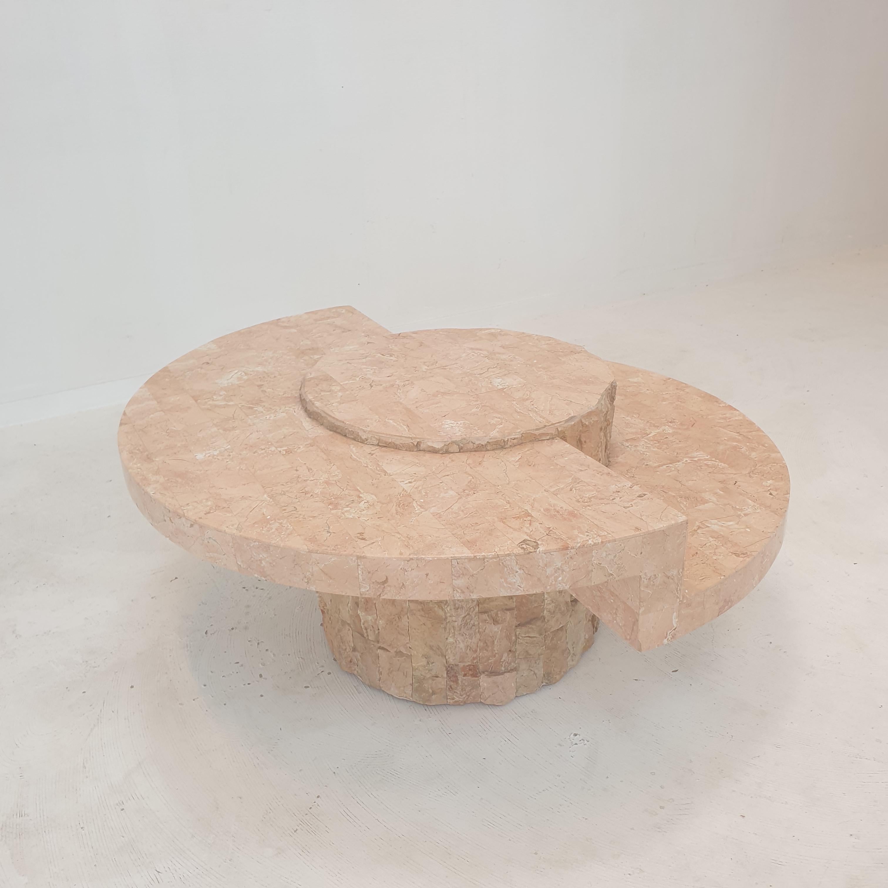 Hand-Crafted Magnussen Ponte Mactan Stone or Fossil Stone Coffee Table, 1980s