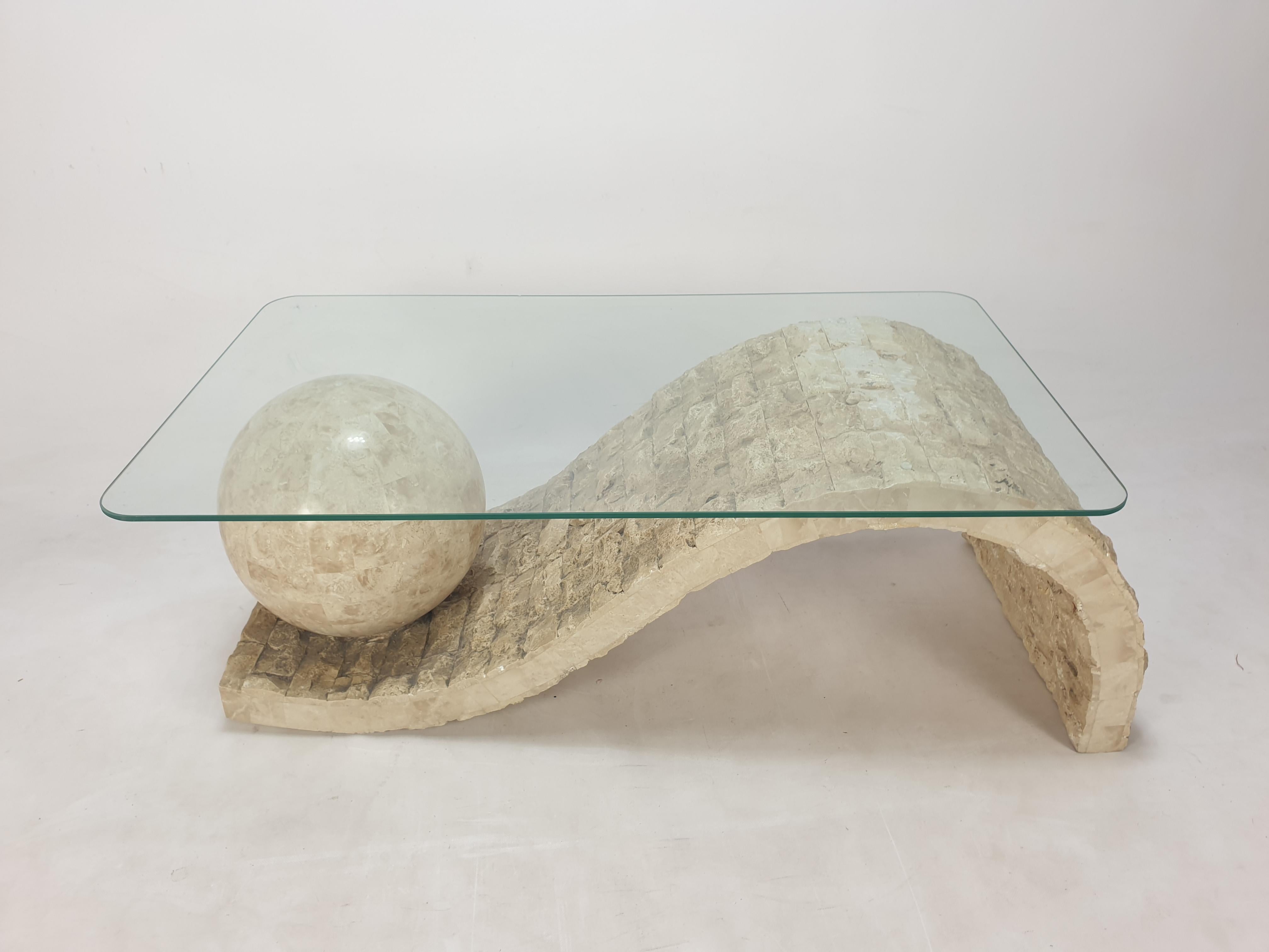 Magnussen Ponte Mactan Stone or Fossil Stone Coffee Table, 1980s In Good Condition For Sale In Oud Beijerland, NL