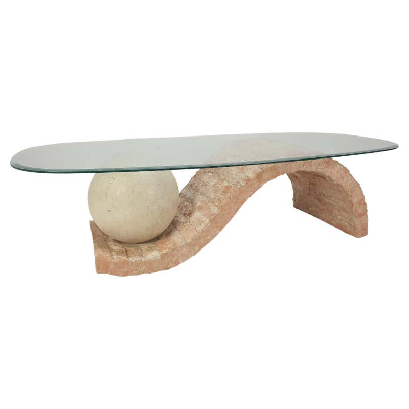 Table Magnussen Magnussen Ponte Cocktail Table with Travertine Veneer, 1970s For Sale ...