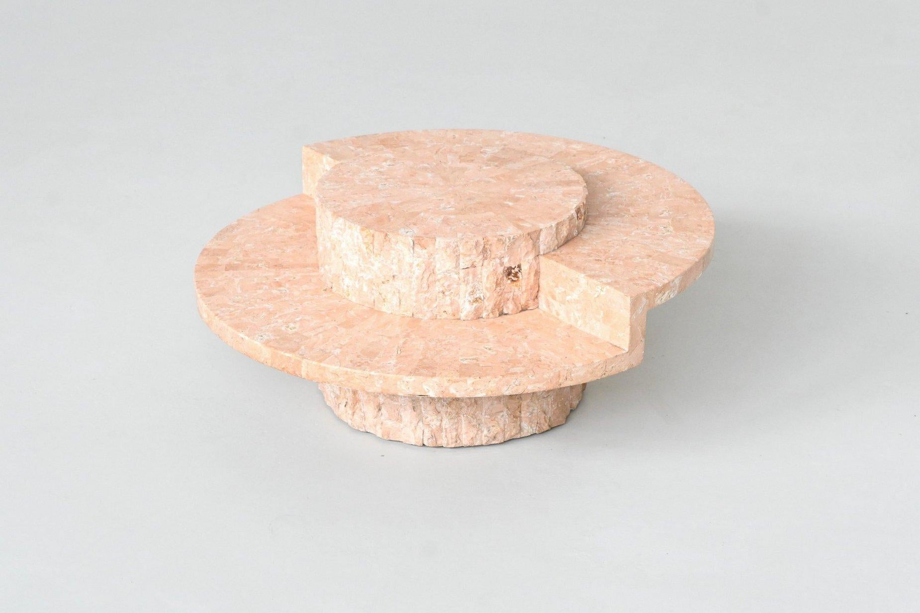 Mid-Century Modern Magnussen Ponte Mactan stone coffee table Belgium 1970 For Sale