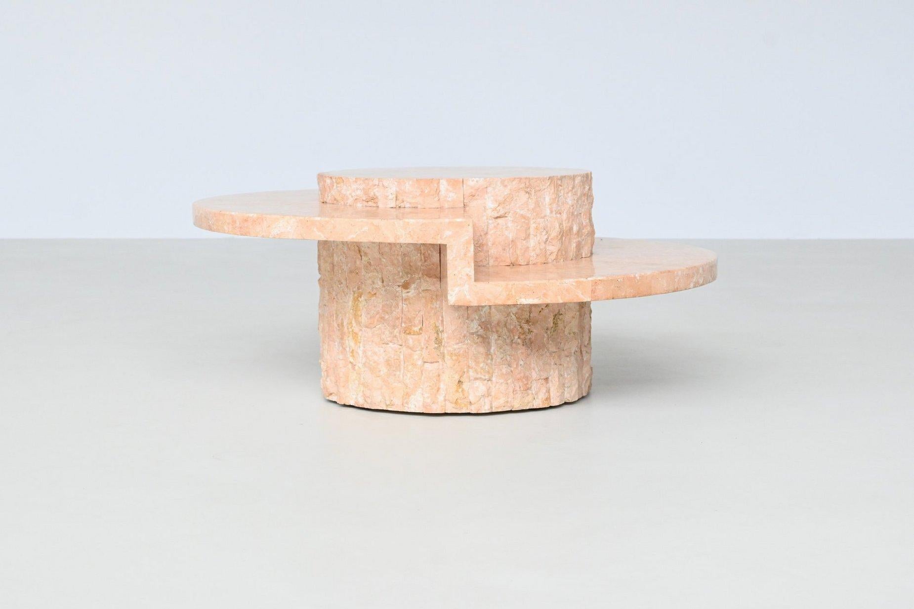 Belgian Magnussen Ponte Mactan stone coffee table Belgium 1970 For Sale