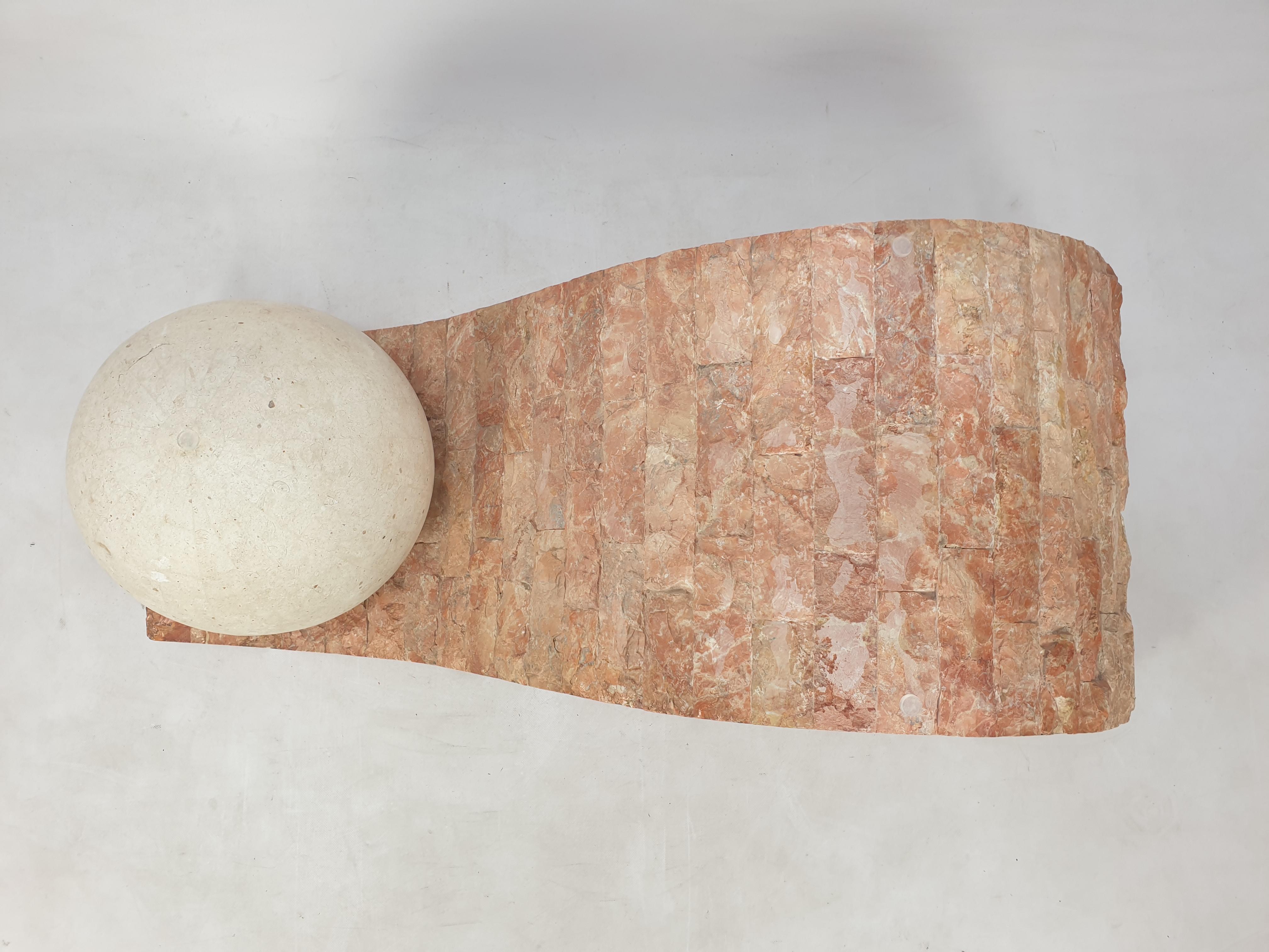 Table basse en pierre de Mactan ou pierre fossile Ponte de Magnussen, années 1980 en vente 2