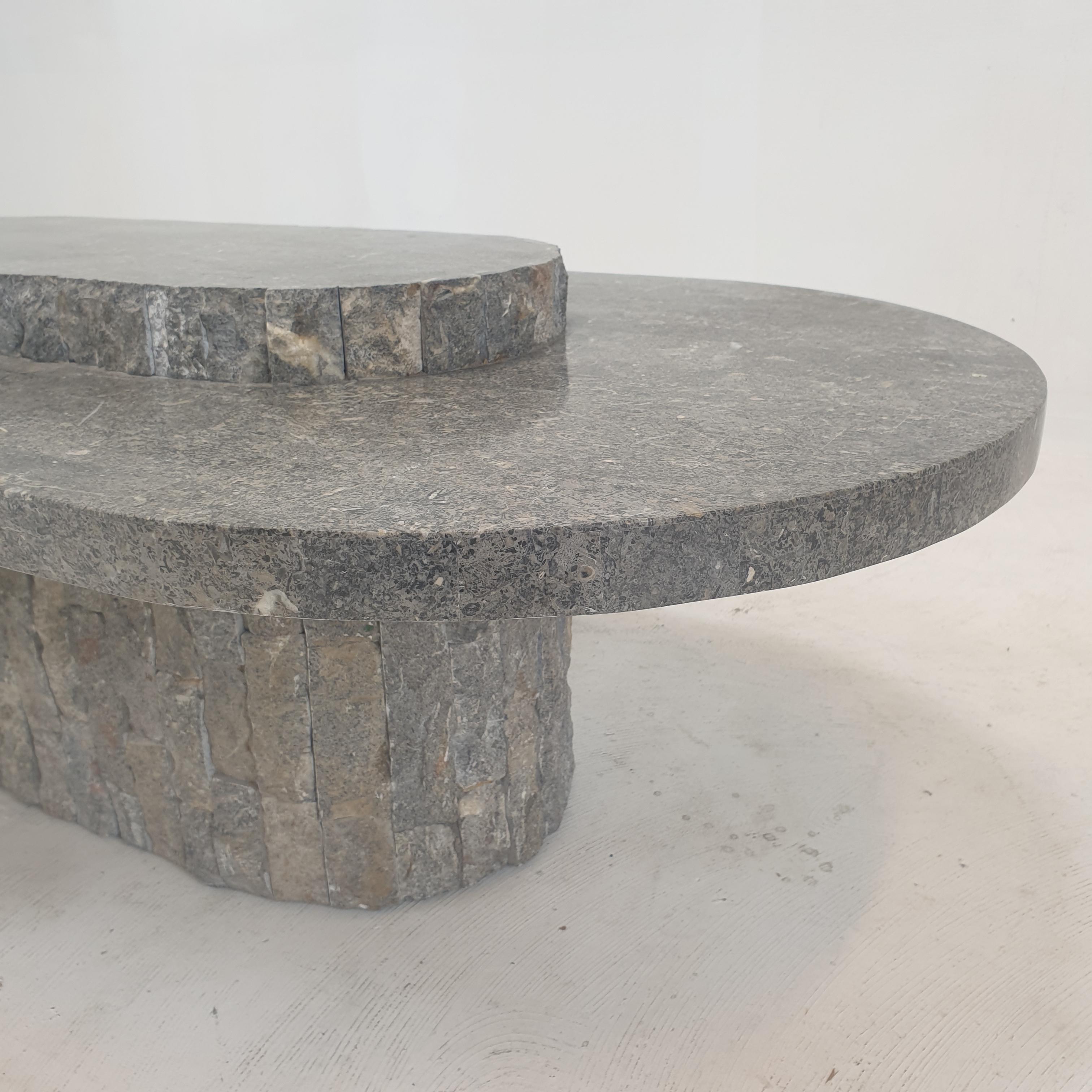 Mesa de centro Magnussen Ponte Mactan de piedra o piedra fósil, años 80 en venta 6
