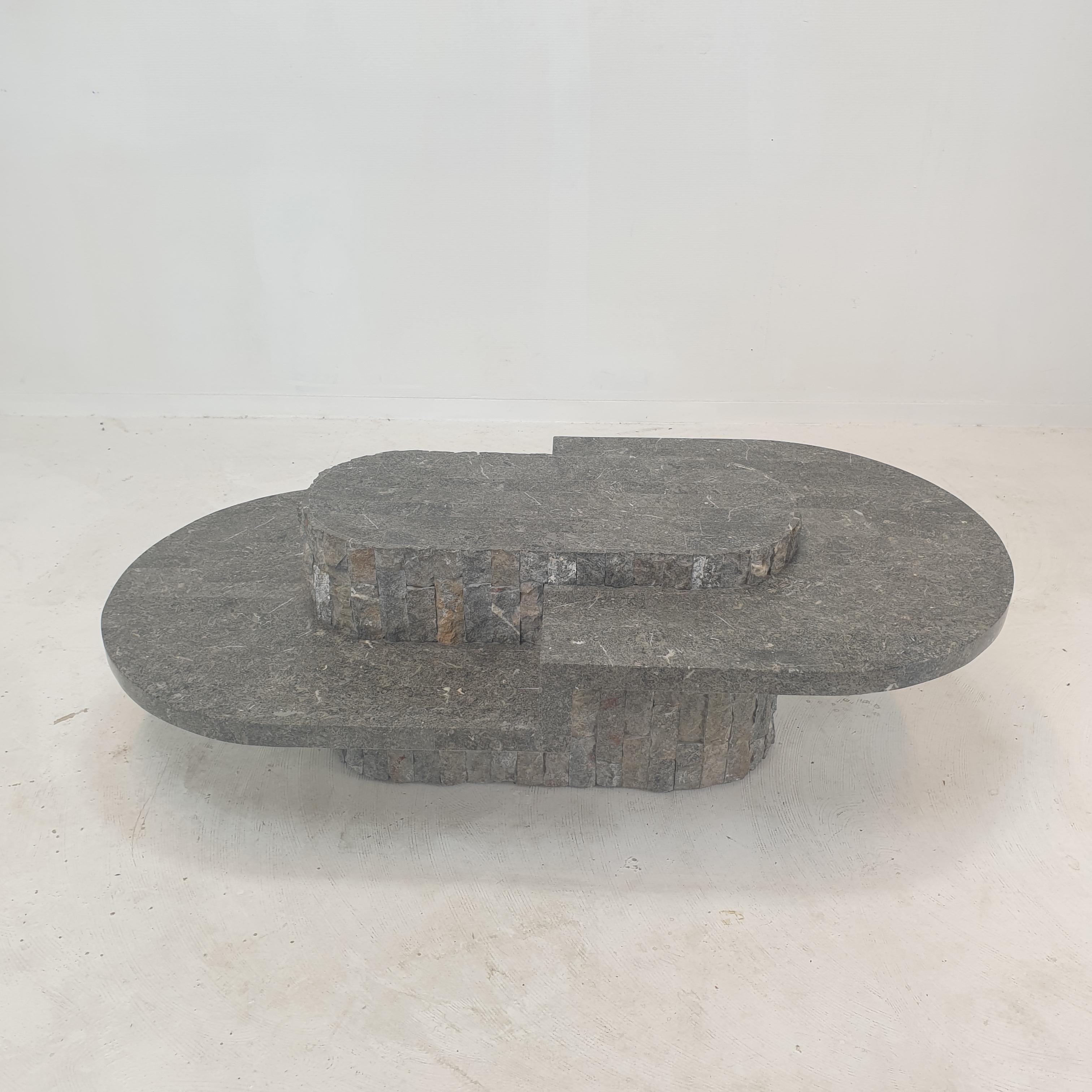 Mesa de centro Magnussen Ponte Mactan de piedra o piedra fósil, años 80 Desconocido en venta