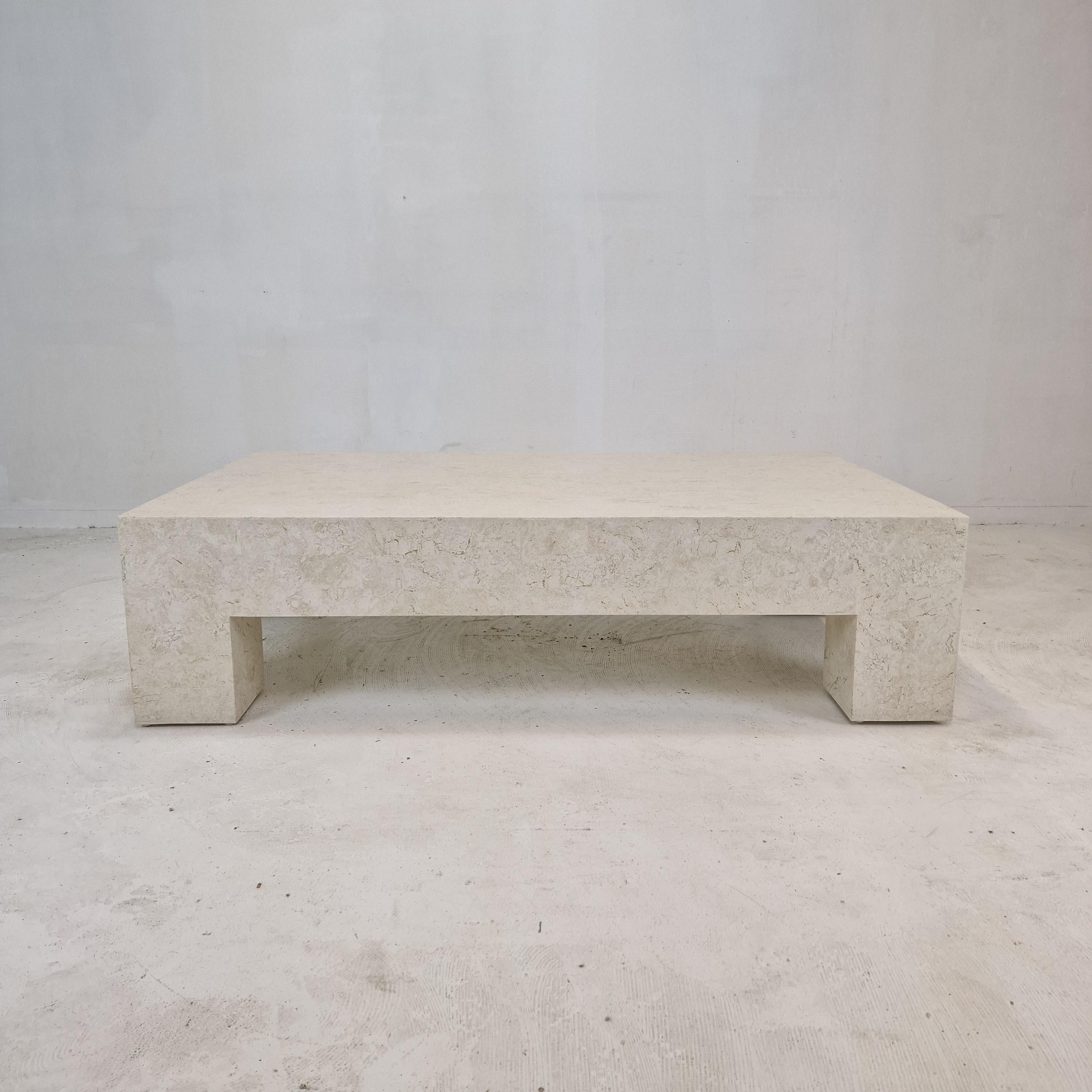 Unknown Magnussen Ponte Mactan Stone or Fossil Stone Coffee Table, 1980s For Sale
