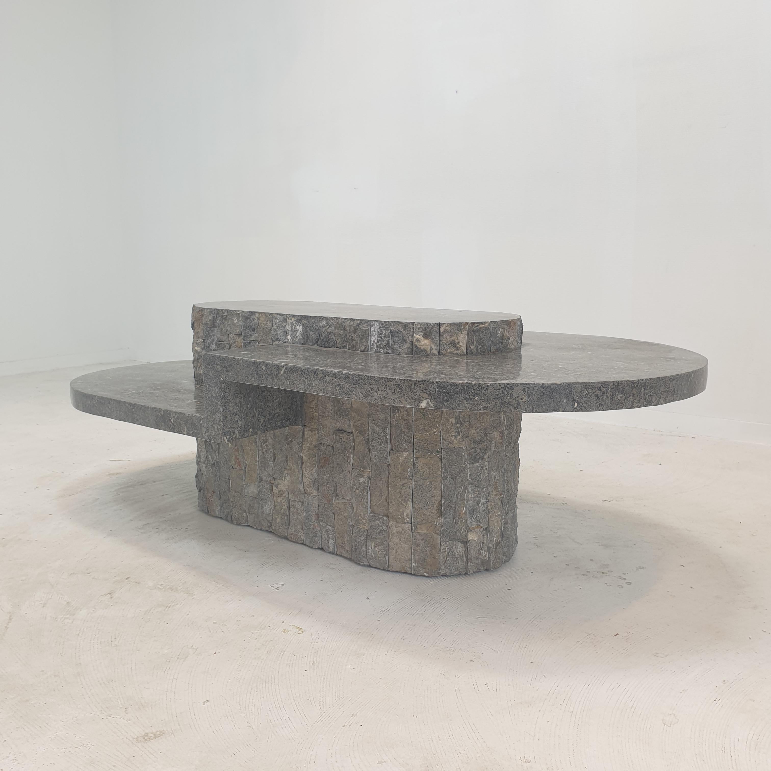 Unknown Magnussen Ponte Mactan Stone or Fossil Stone Coffee Table, 1980s For Sale
