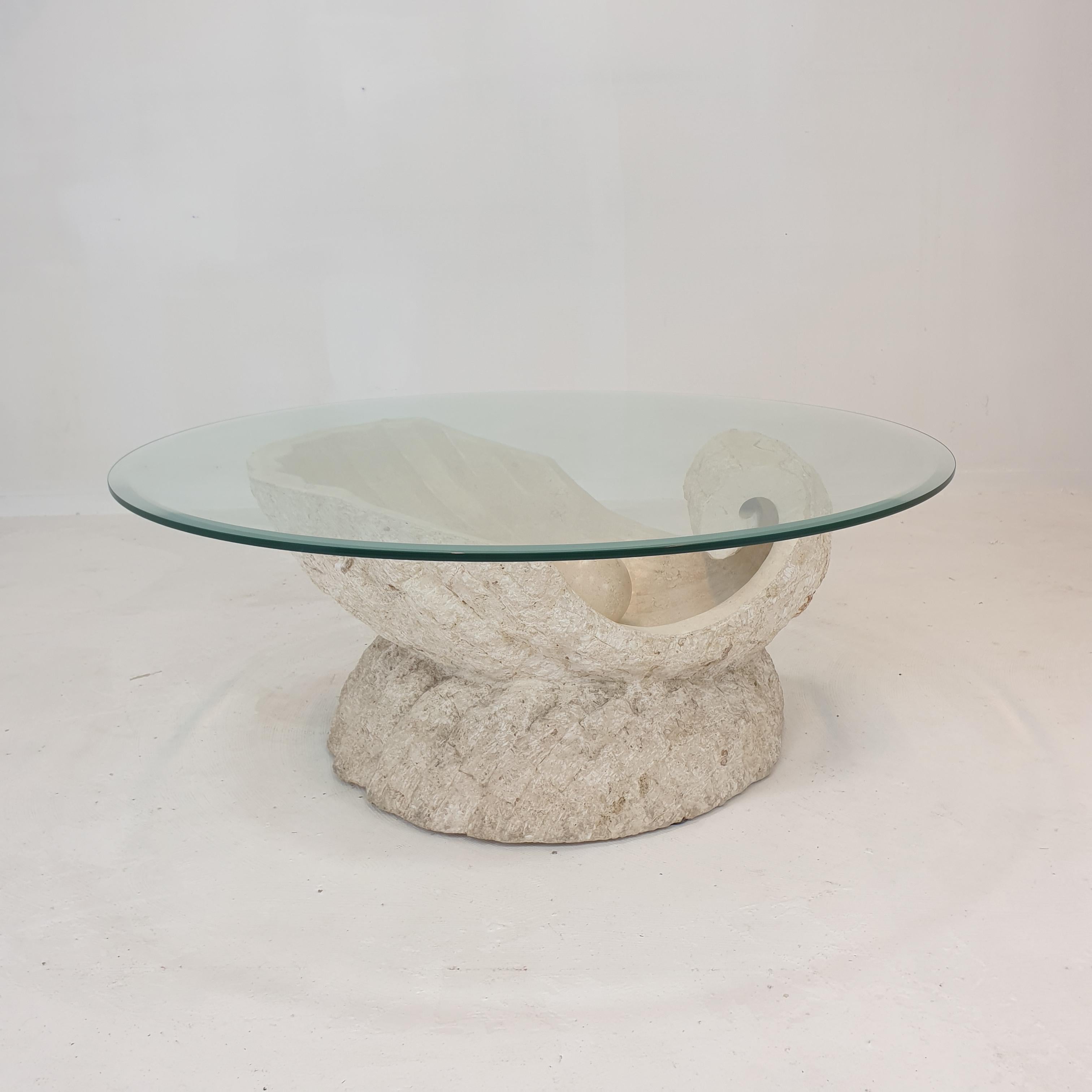 Unknown Magnussen Ponte Mactan Stone or Fossil Stone Shell Coffee Table, 1980s For Sale