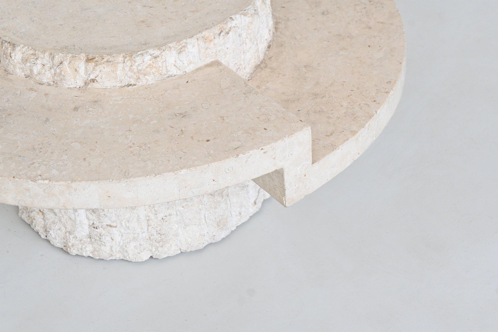 Belgian Magnussen Ponte sculptural Mactan stone coffee table Belgium 1970 For Sale