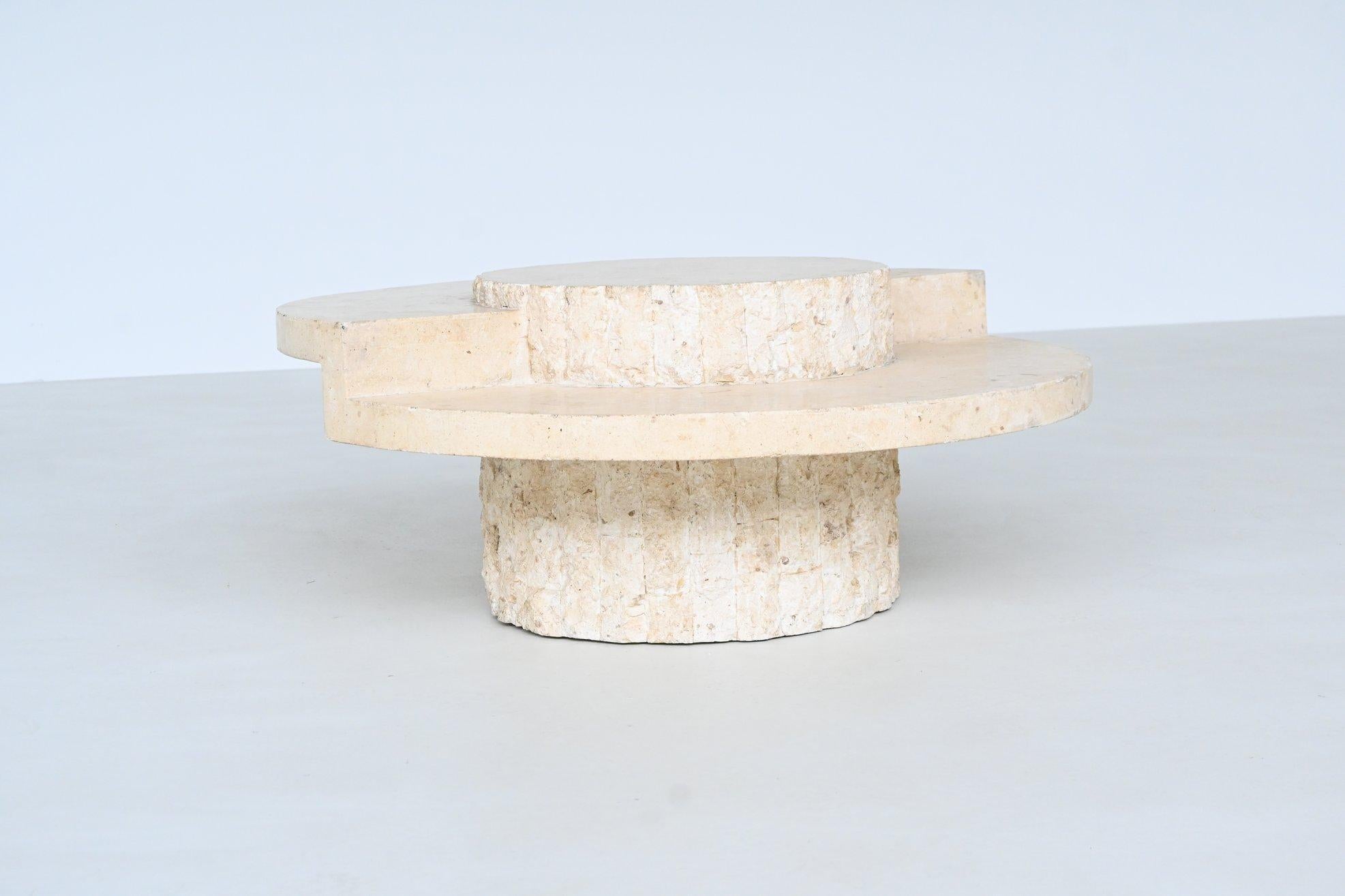 Table basse sculpturale en pierre de Mactan blanche de Whiting Ponte Belgique 1970 en vente 5