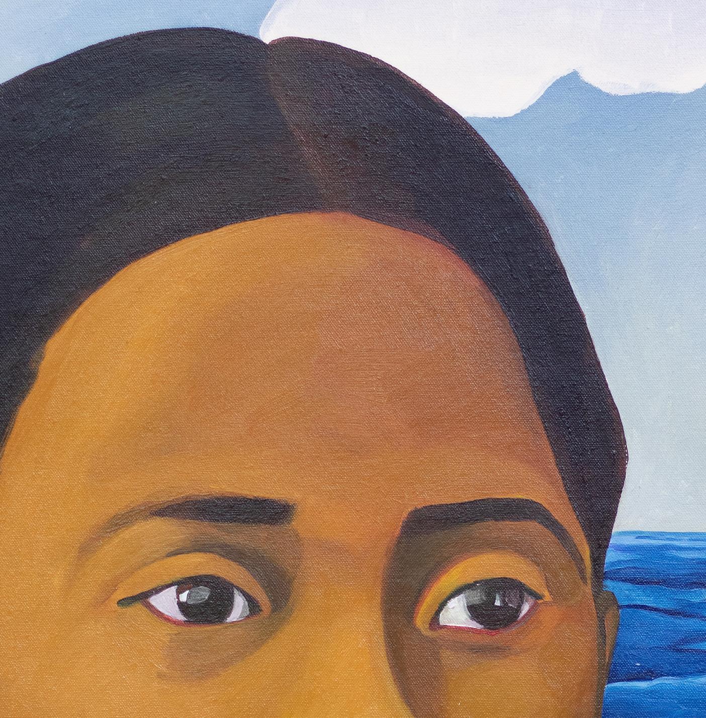Marina, Painting - Brown Figurative Painting by Magola Moreno 