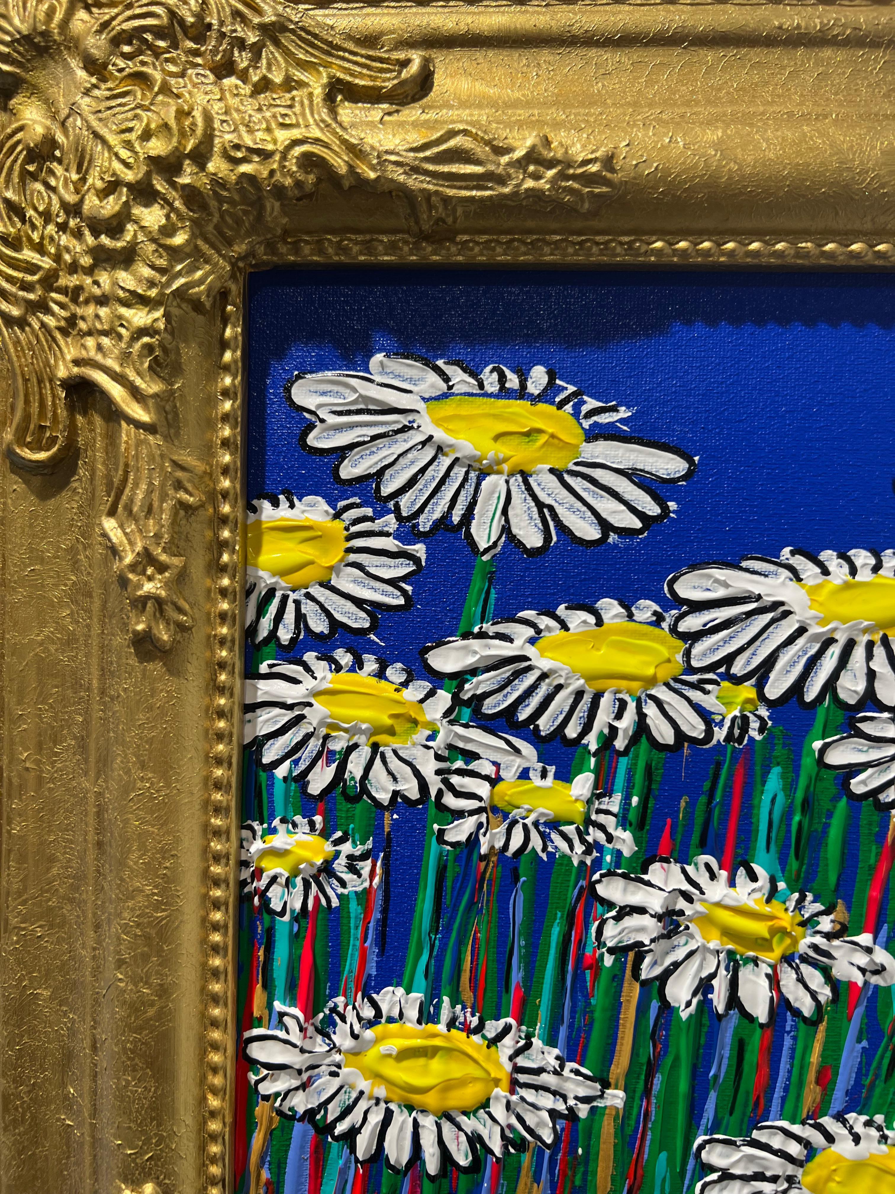 Gänseblümchen #2 Blau & Mehrfarbig – Painting von Magot