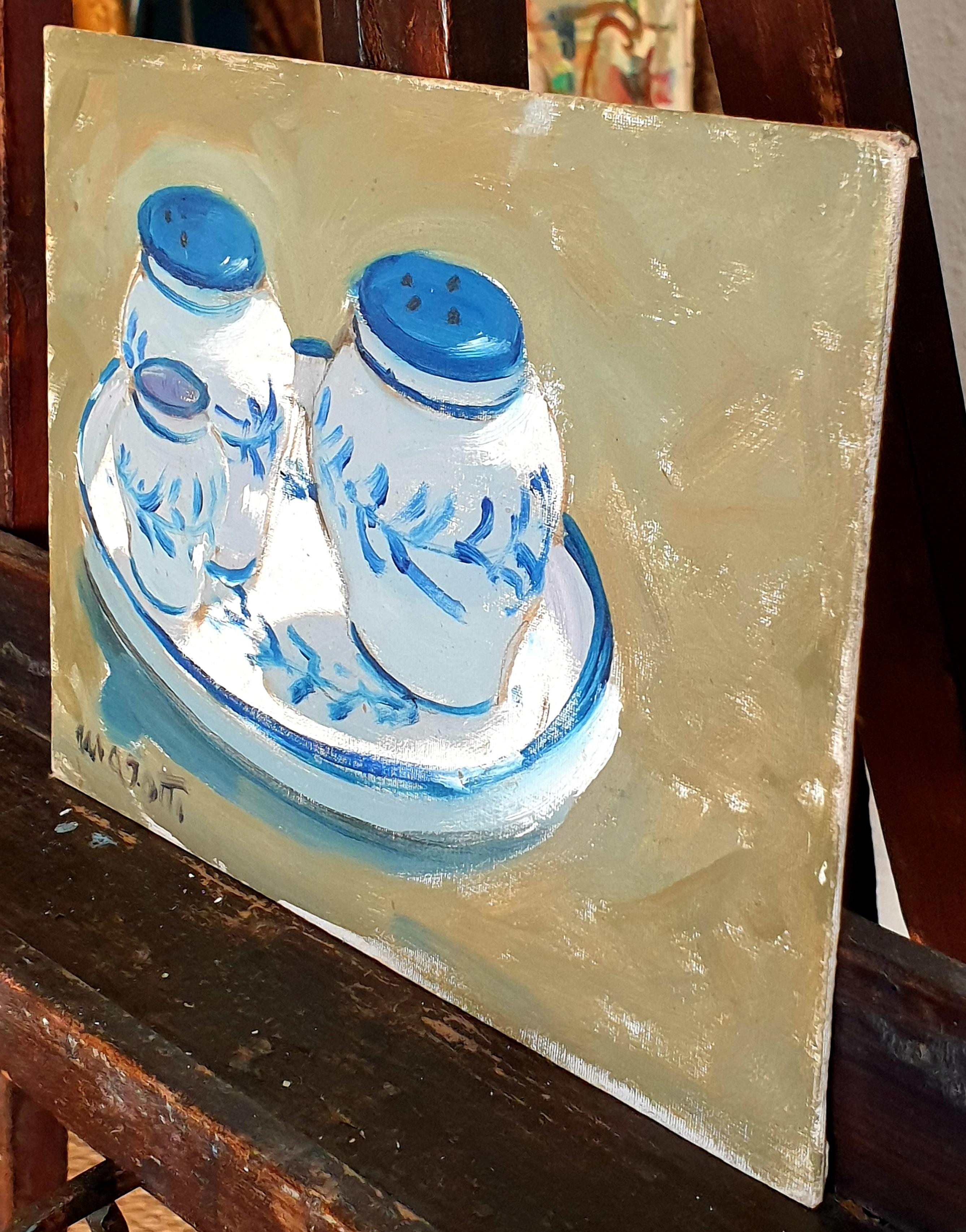 Impressionist Oil on Board Still Life. 'Pepe, Sale e Stecchii'.. For Sale 9