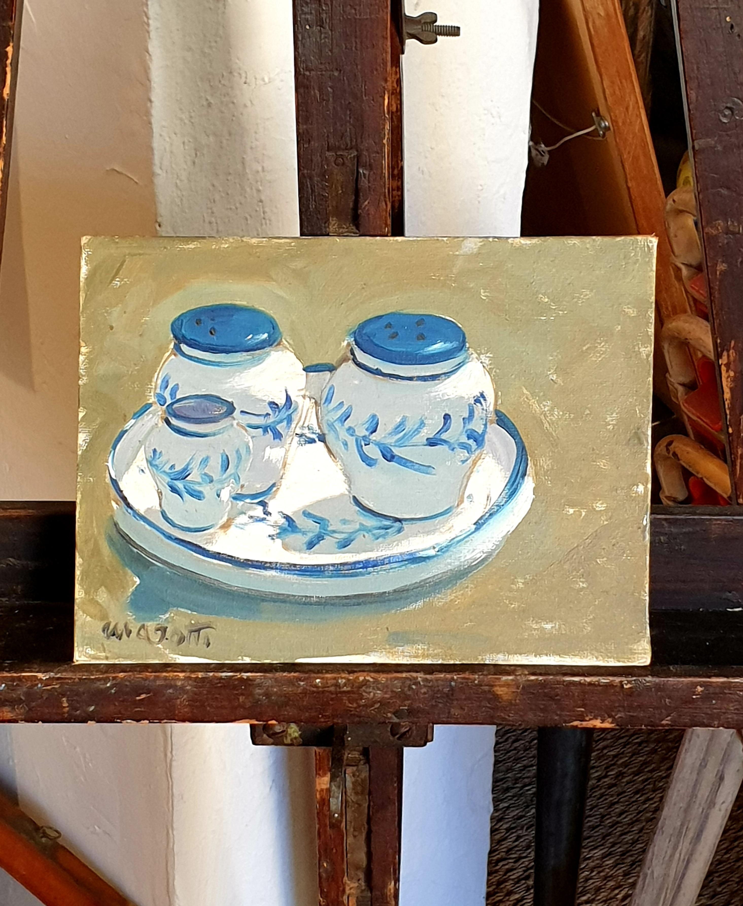 Impressionist Oil on Board Still Life. 'Pepe, Sale e Stecchii'.. For Sale 13