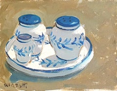 Used Impressionist Oil on Board Still Life. 'Pepe, Sale e Stecchii'..