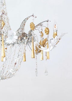 Magpie White and Gold Regency Chandelier
