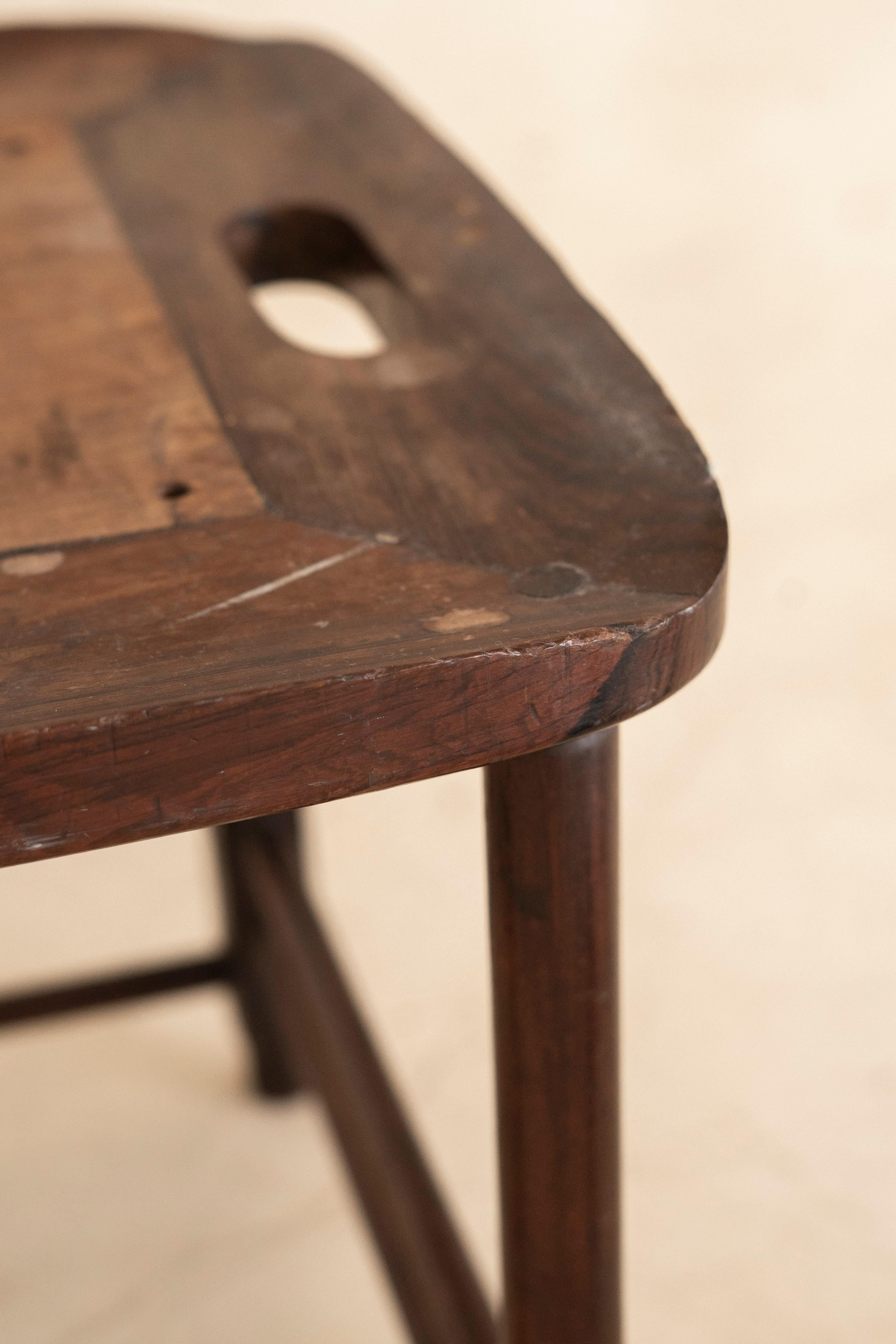 Metà XX secolo Sgabello Magrini, metà del secolo scorso, palissandro, design brasiliano, anni '50