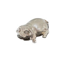 Whimsical Pig Sculpture, Style Alessandro Magrino, Sterling Silver, Italy