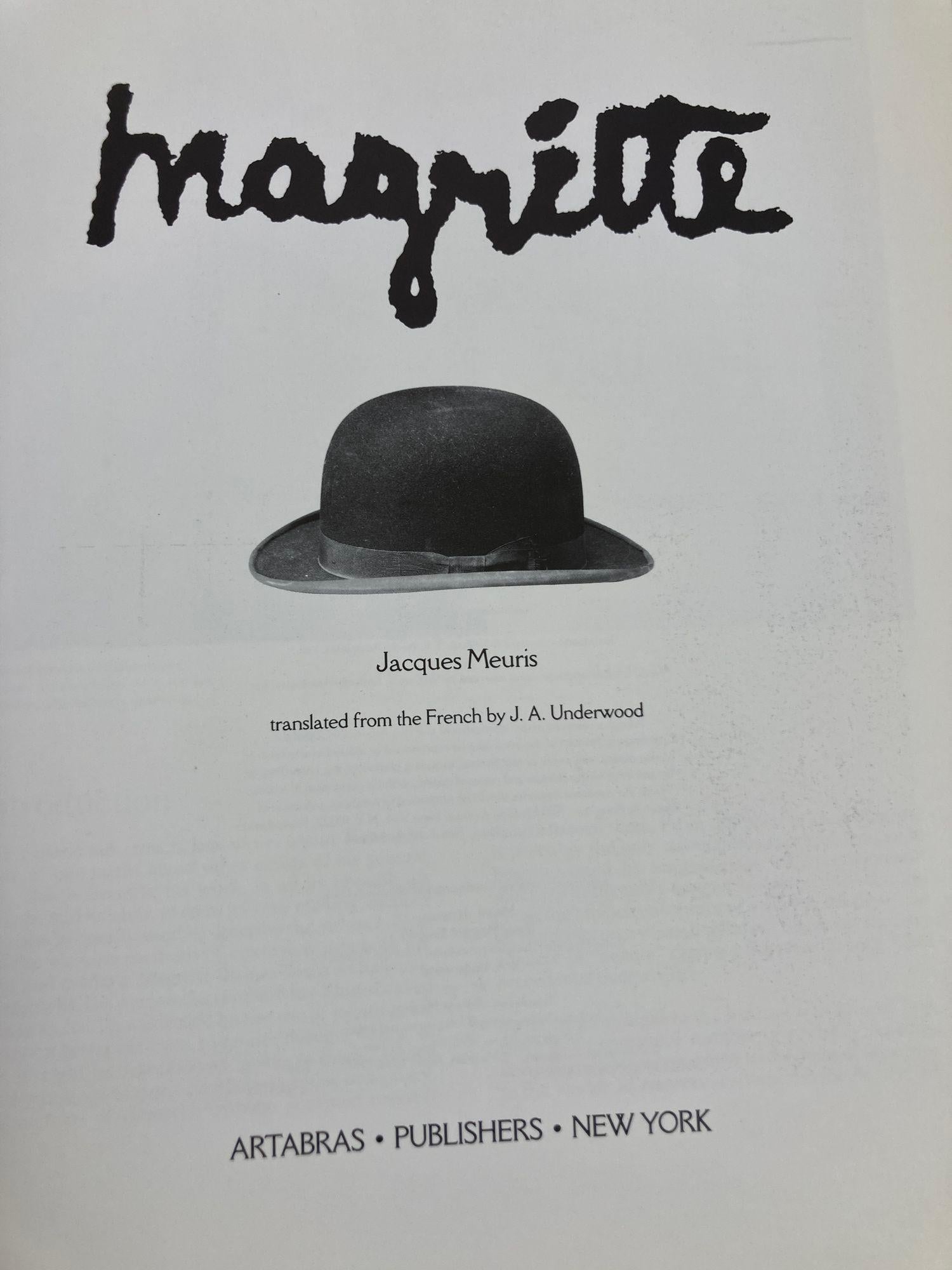 Modern Magritte by Jacques Meuris 1988 1st Edition Hardcover Art Book For Sale