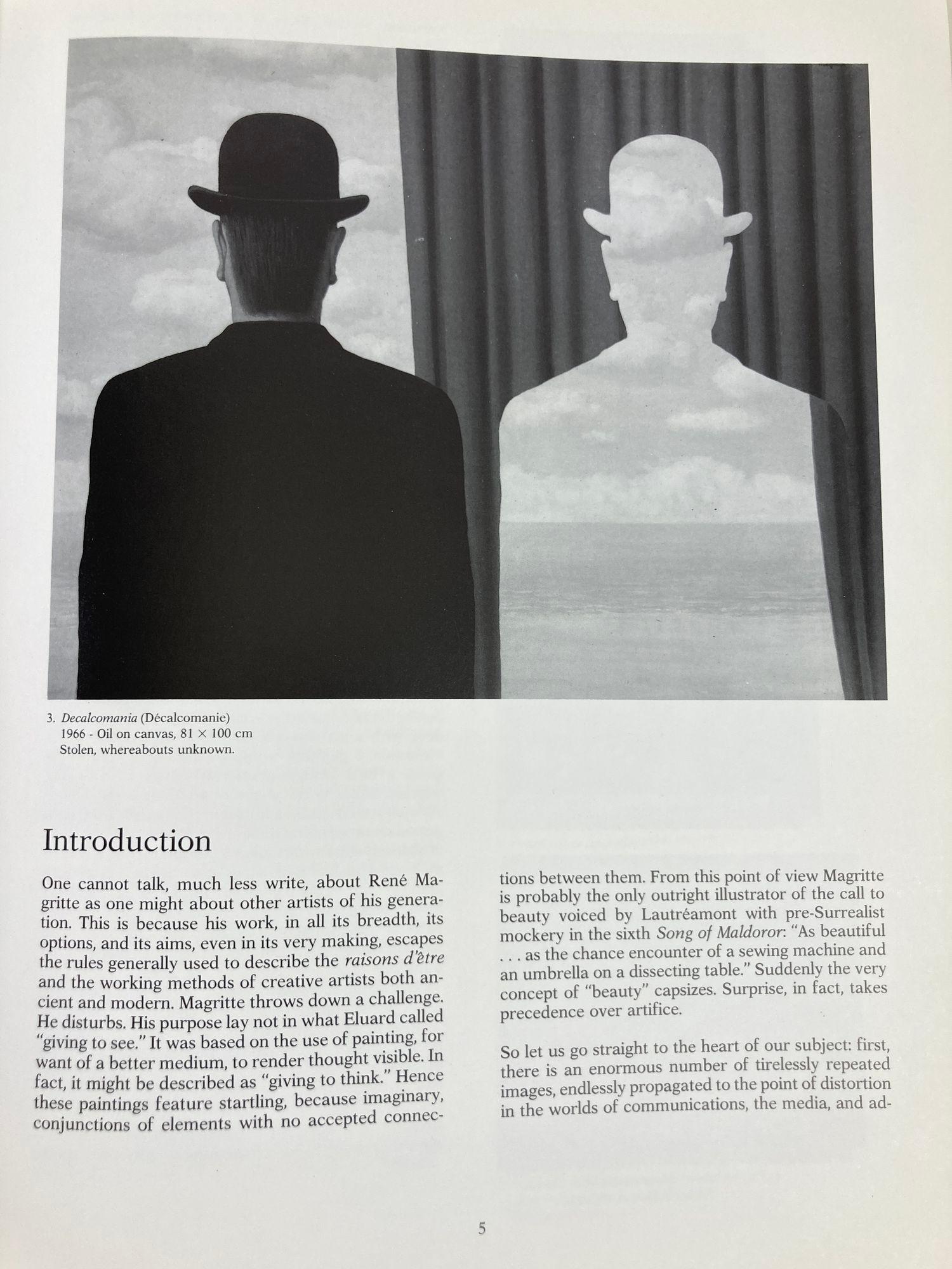 Late 20th Century Magritte by Jacques Meuris 1988 1st Edition Hardcover Art Book For Sale