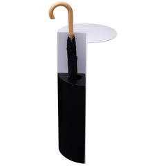 Magritte's Umbrella Stand with Shelf in Black and White by Birnam Wood Studio