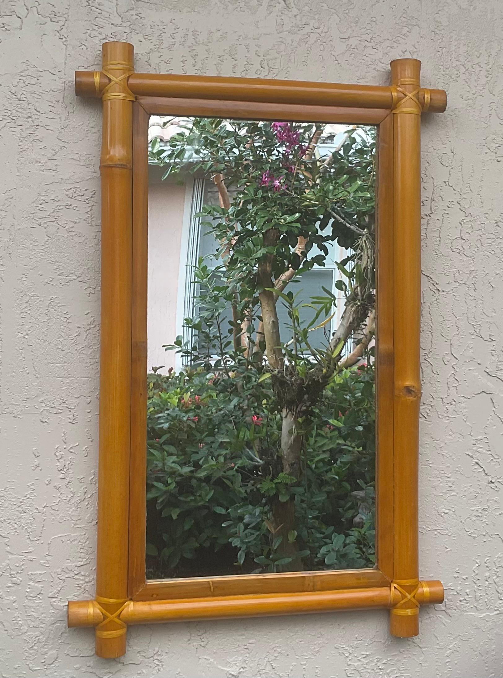 American Maguire Style Bamboo mirror For Sale