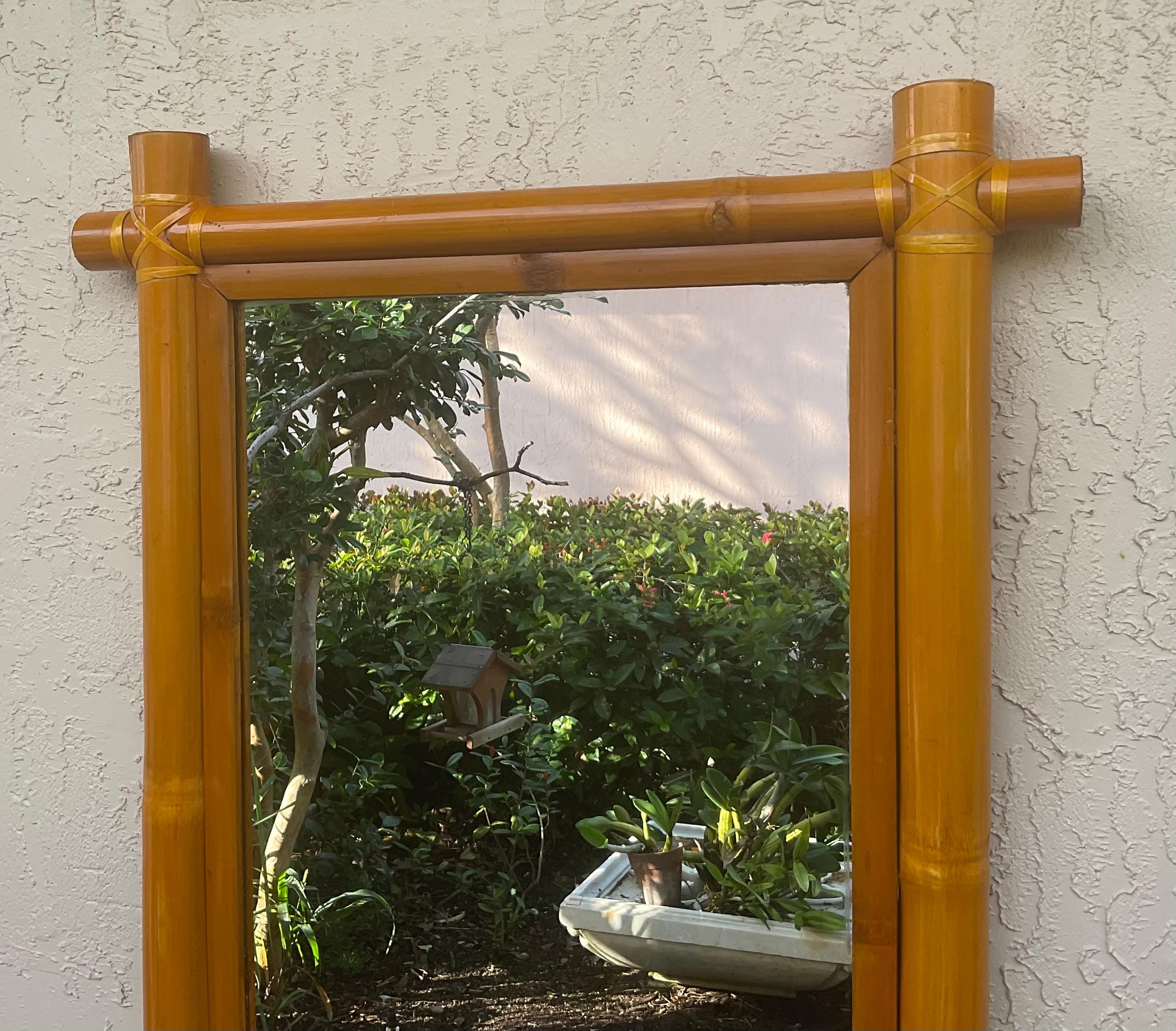 Hand-Crafted Maguire Style Bamboo mirror For Sale
