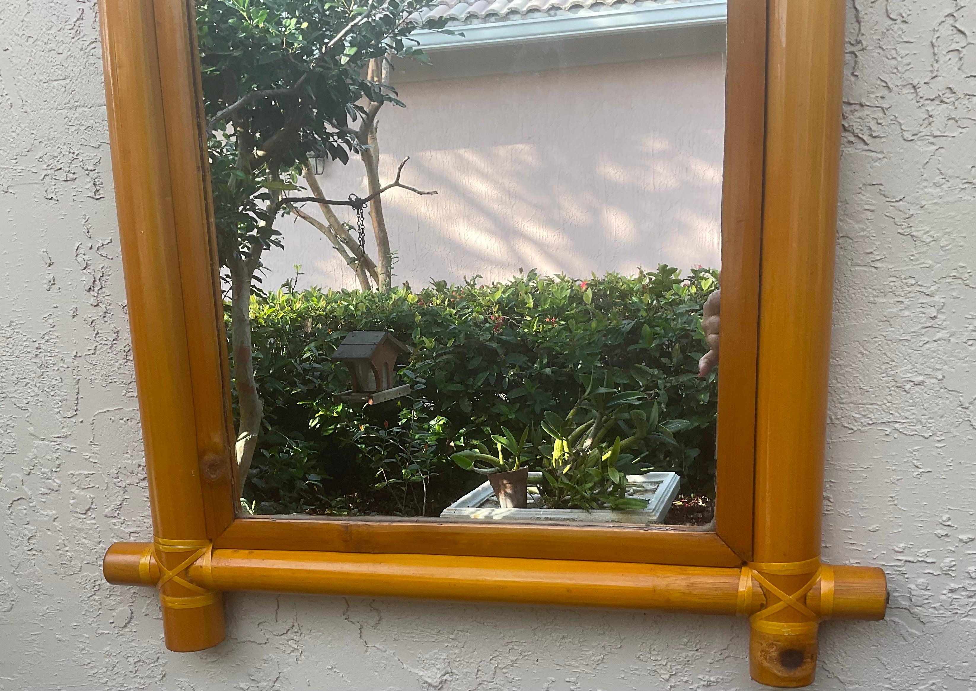 Maguire Style Bamboo mirror In Good Condition For Sale In Delray Beach, FL