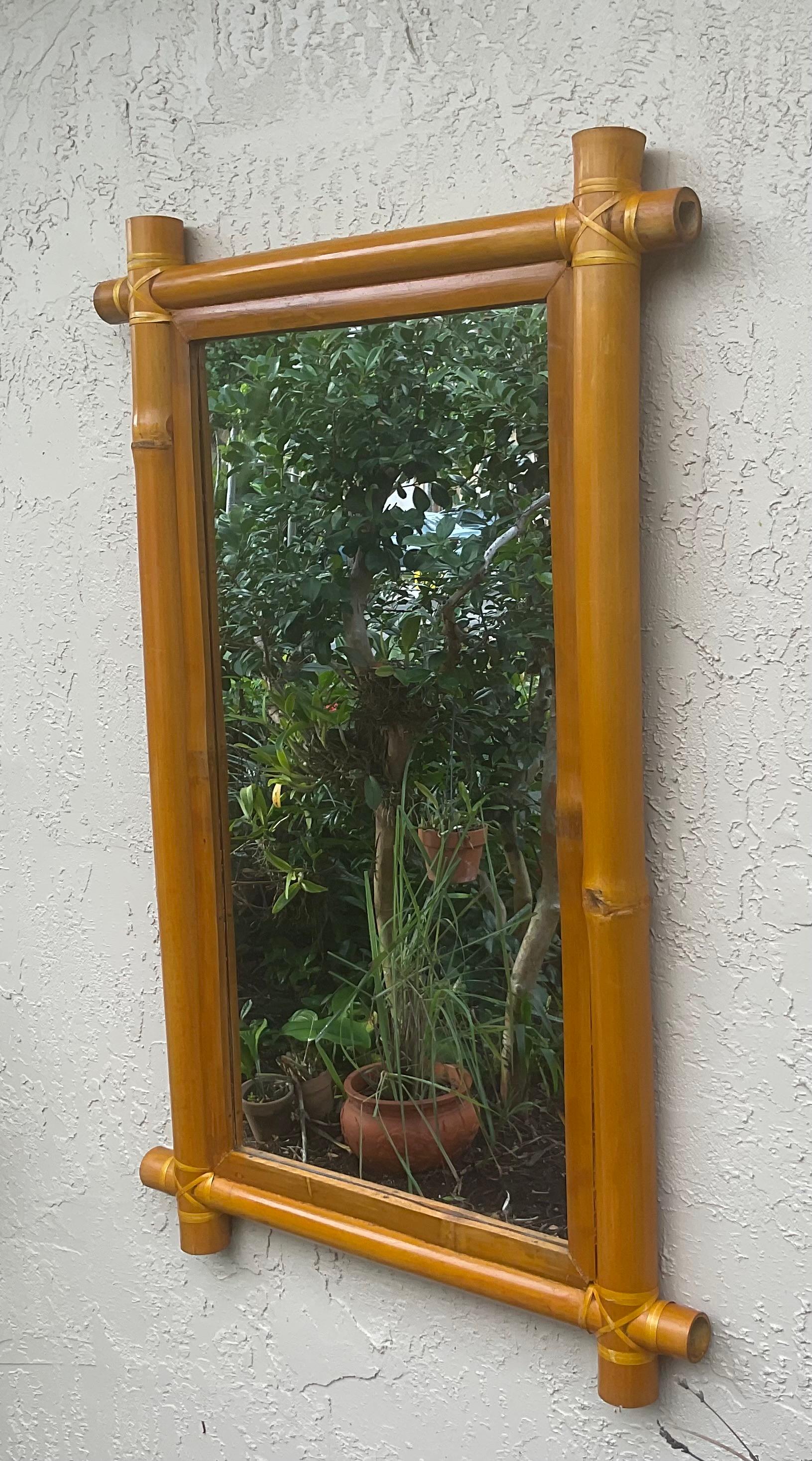 Maguire Style Bamboo mirror In Good Condition For Sale In Delray Beach, FL