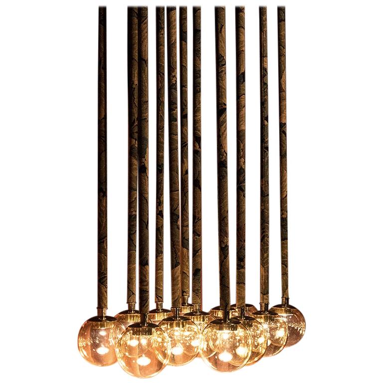 21st Century Filippo Feroldi Suspension Lamps Murano Glass Brass Various Colors