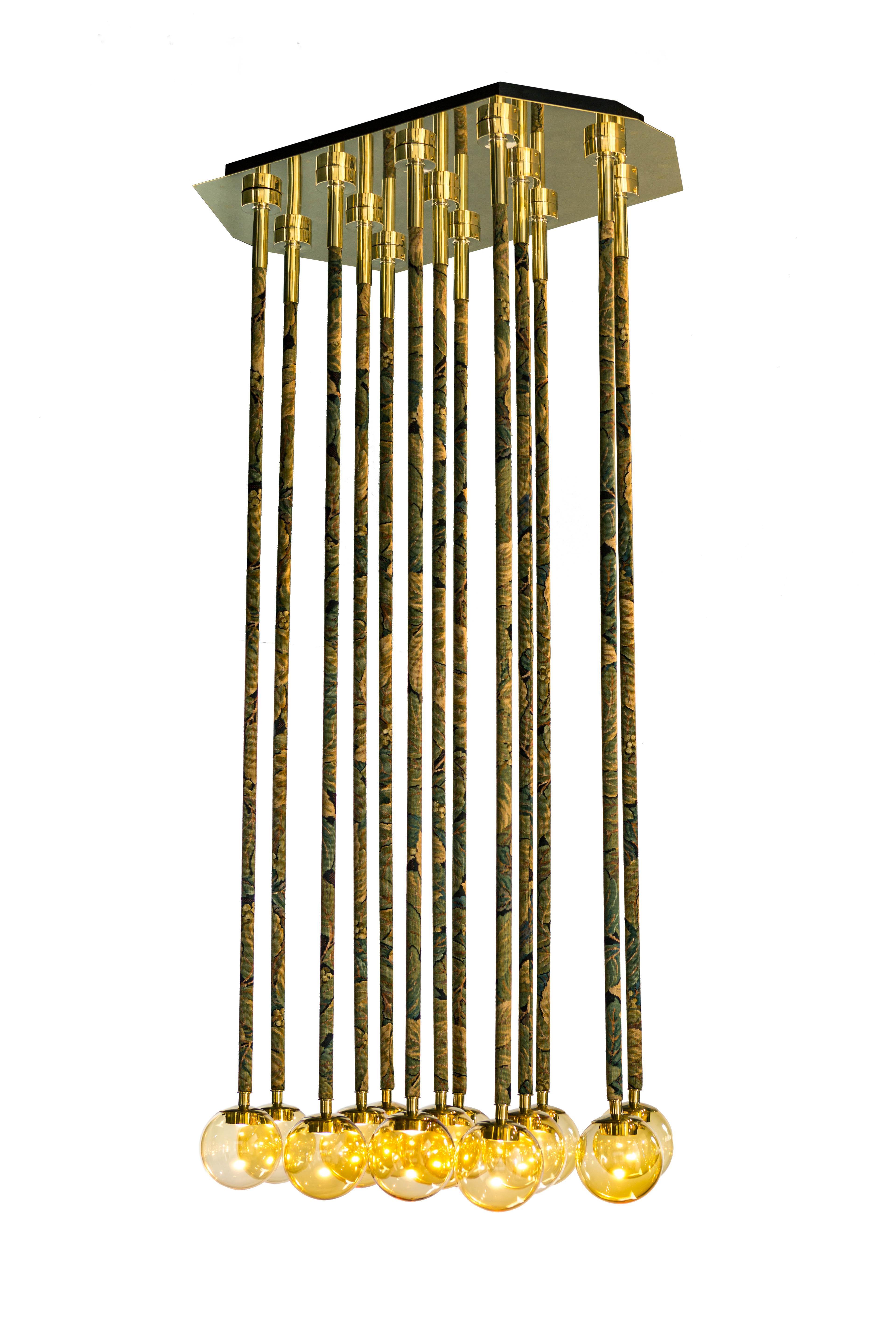 21st Century Filippo Feroldi Suspension Lamps Murano Glass Brass Various Colors For Sale 3