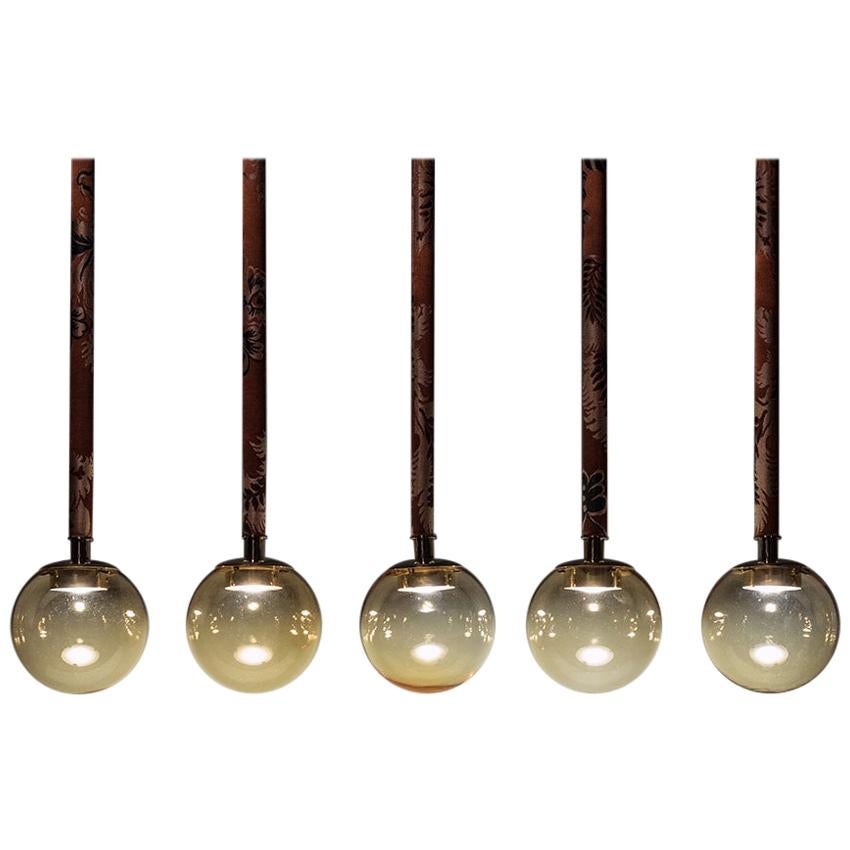 21st Century Filippo Feroldi Suspension Lamps Murano Glass Brass Various Colors For Sale 5