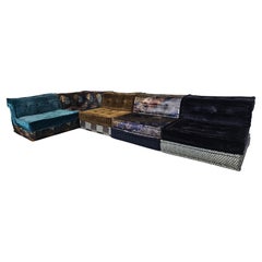 Mah Jong 10 piece sectional sofa in Kenzo Takada fabric, Roche Bobois, France