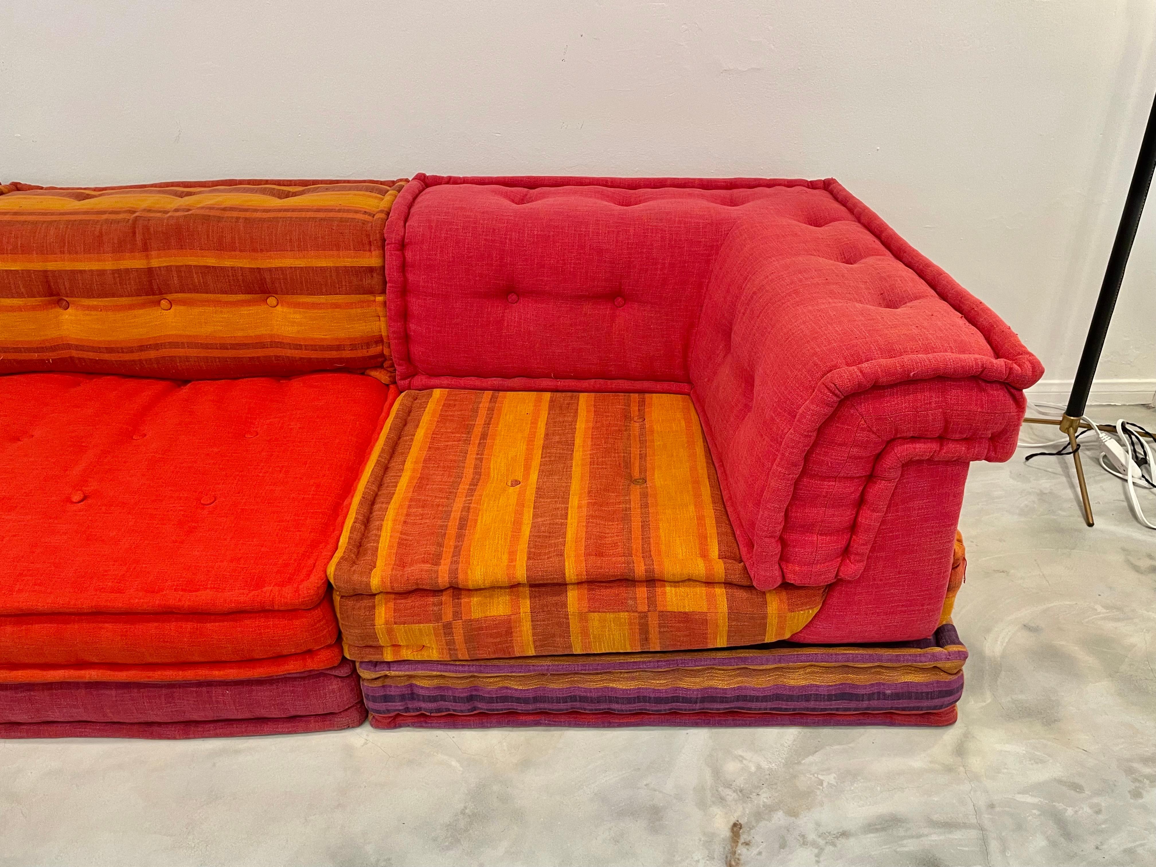 Fabric Mah Jong 12 Piece Sofa for Roche Bobois by Hans Hopfer, 1970s Italy
