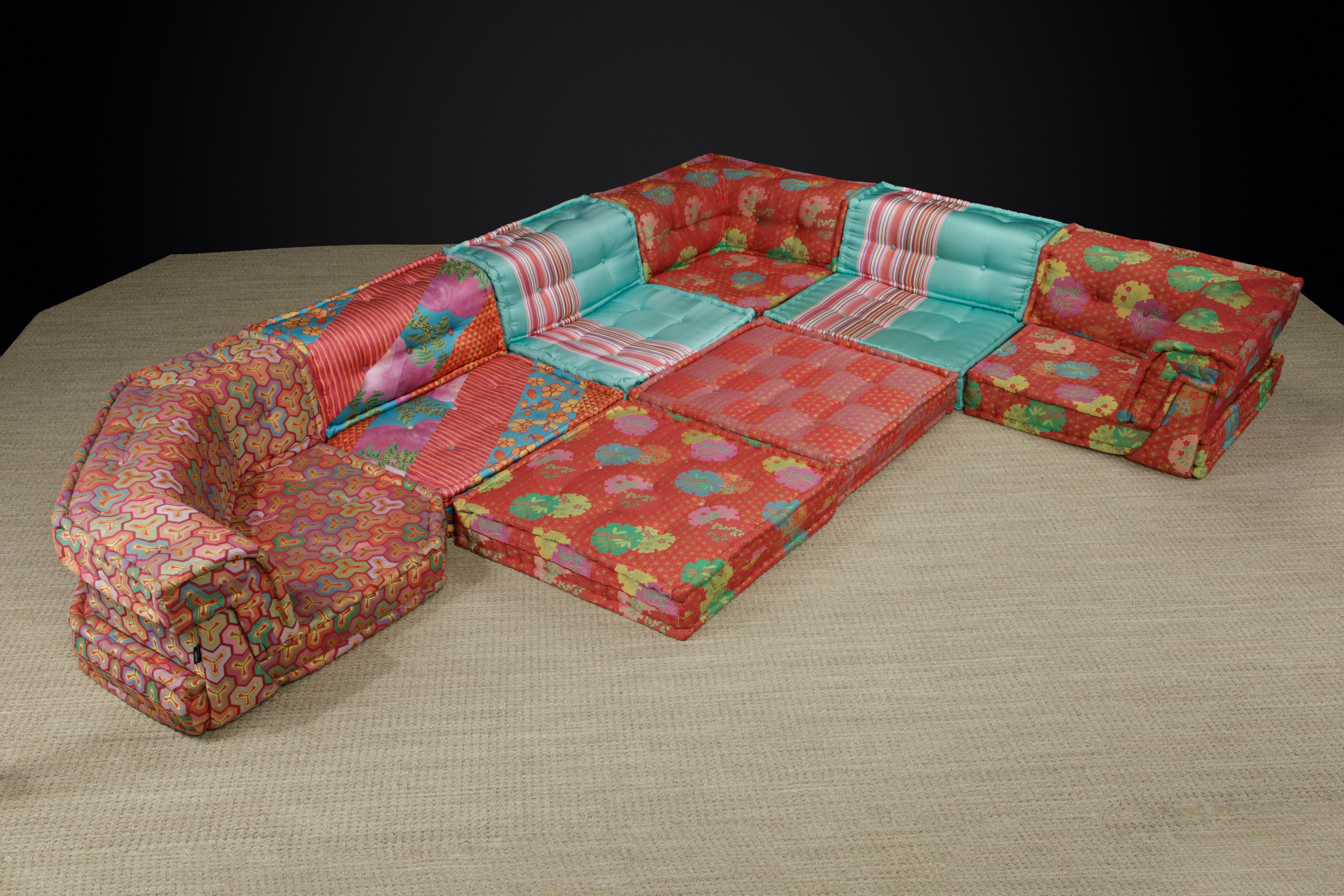Fabric 'Mah Jong' 14-Piece Living Room Set by Kenzo Takada for Roche Bobois, Signed 