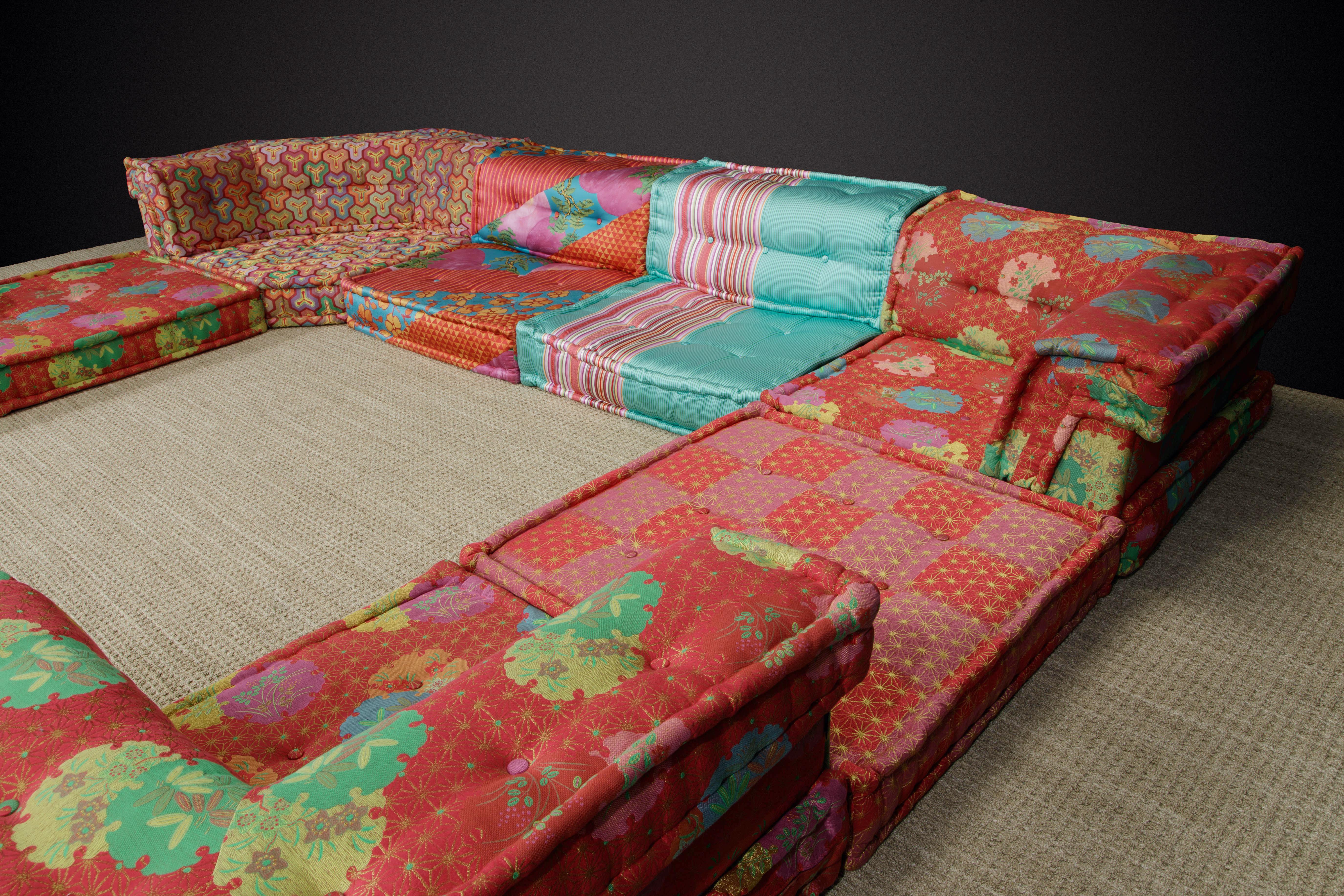 French 'Mah Jong' 14-Piece Living Room Set by Kenzo Takada for Roche Bobois, Signed 