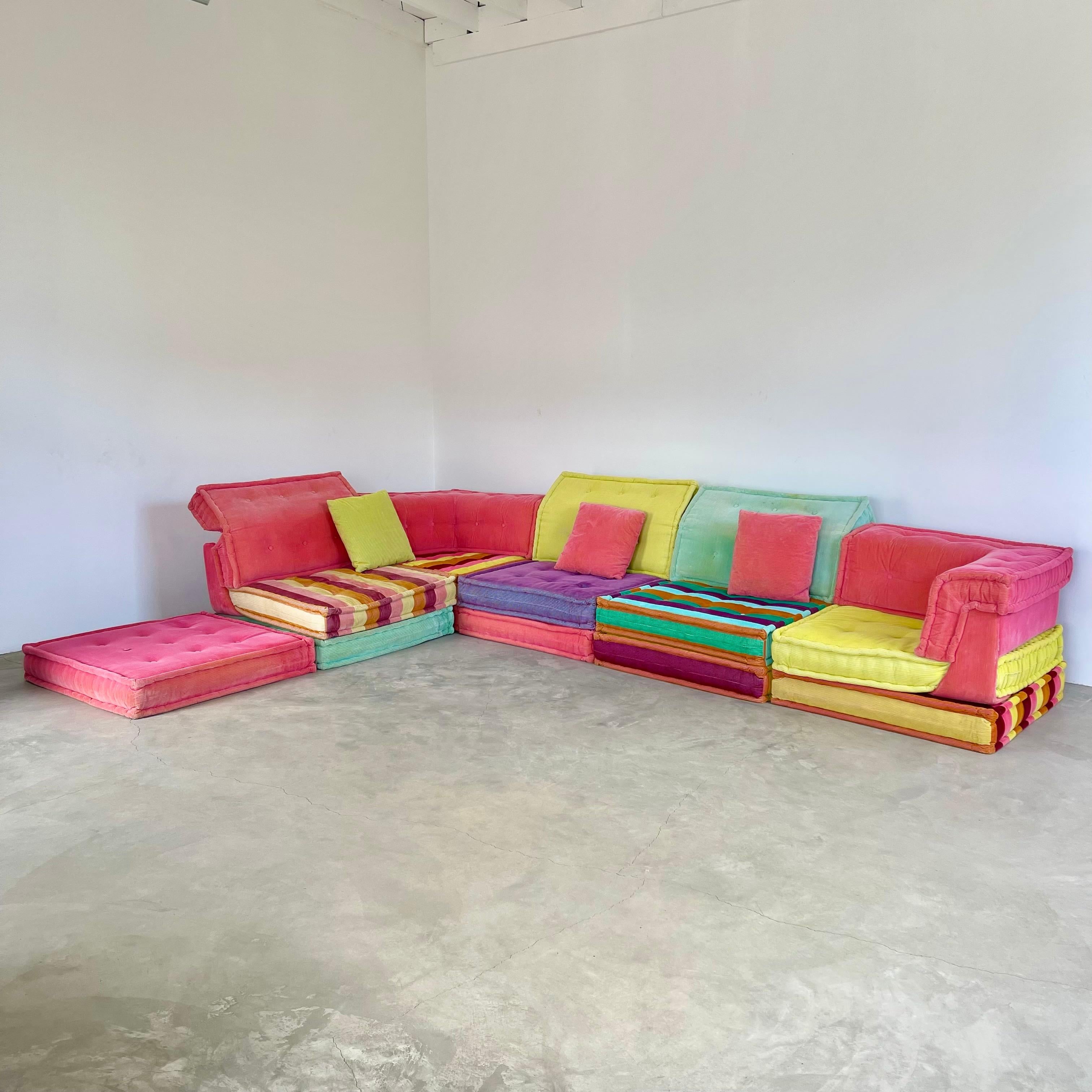 Fabric Mah Jong 21 Piece Sofa for Roche Bobois by Hans Hopfer, 1970s Italy For Sale