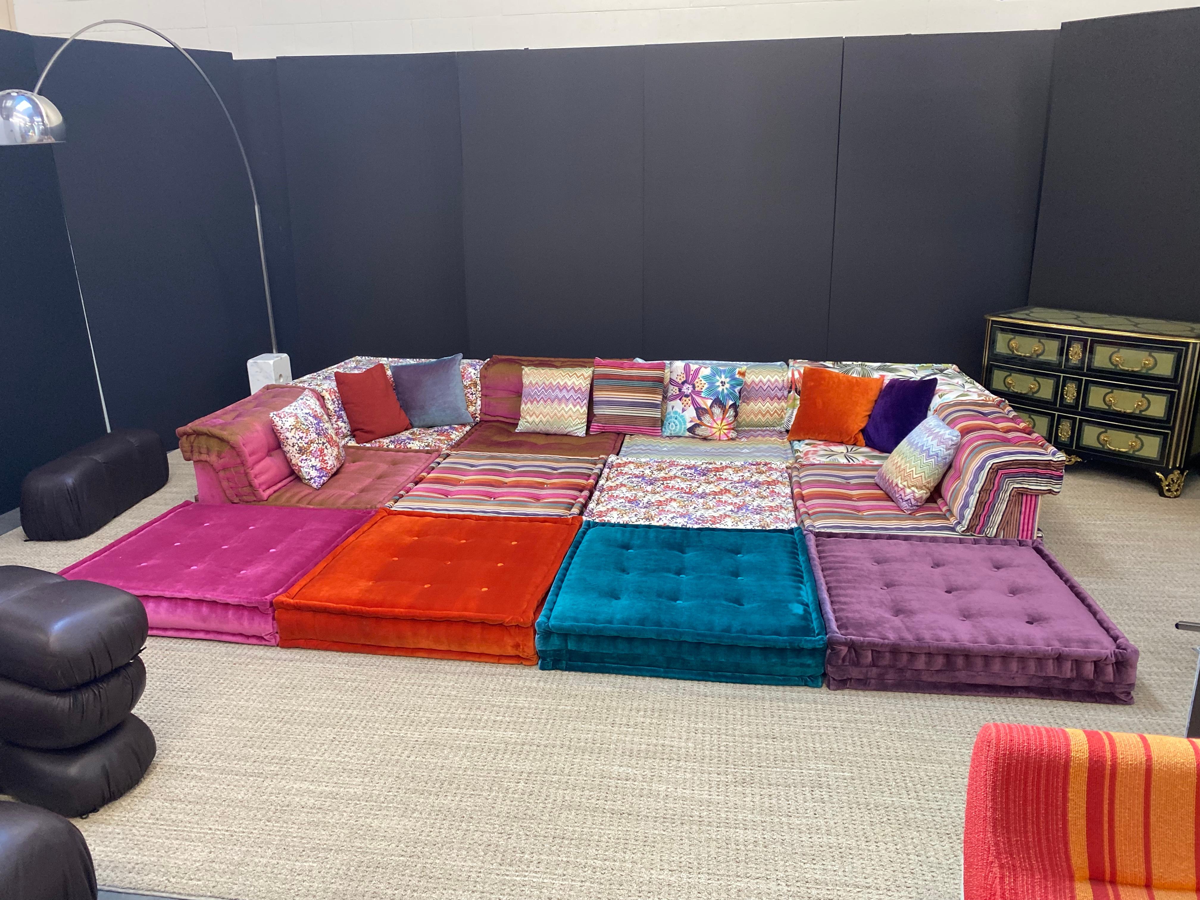 This incredibly large living room set designed by Hans Hopfer and edited by Missoni for Roche Bobois, is called the 