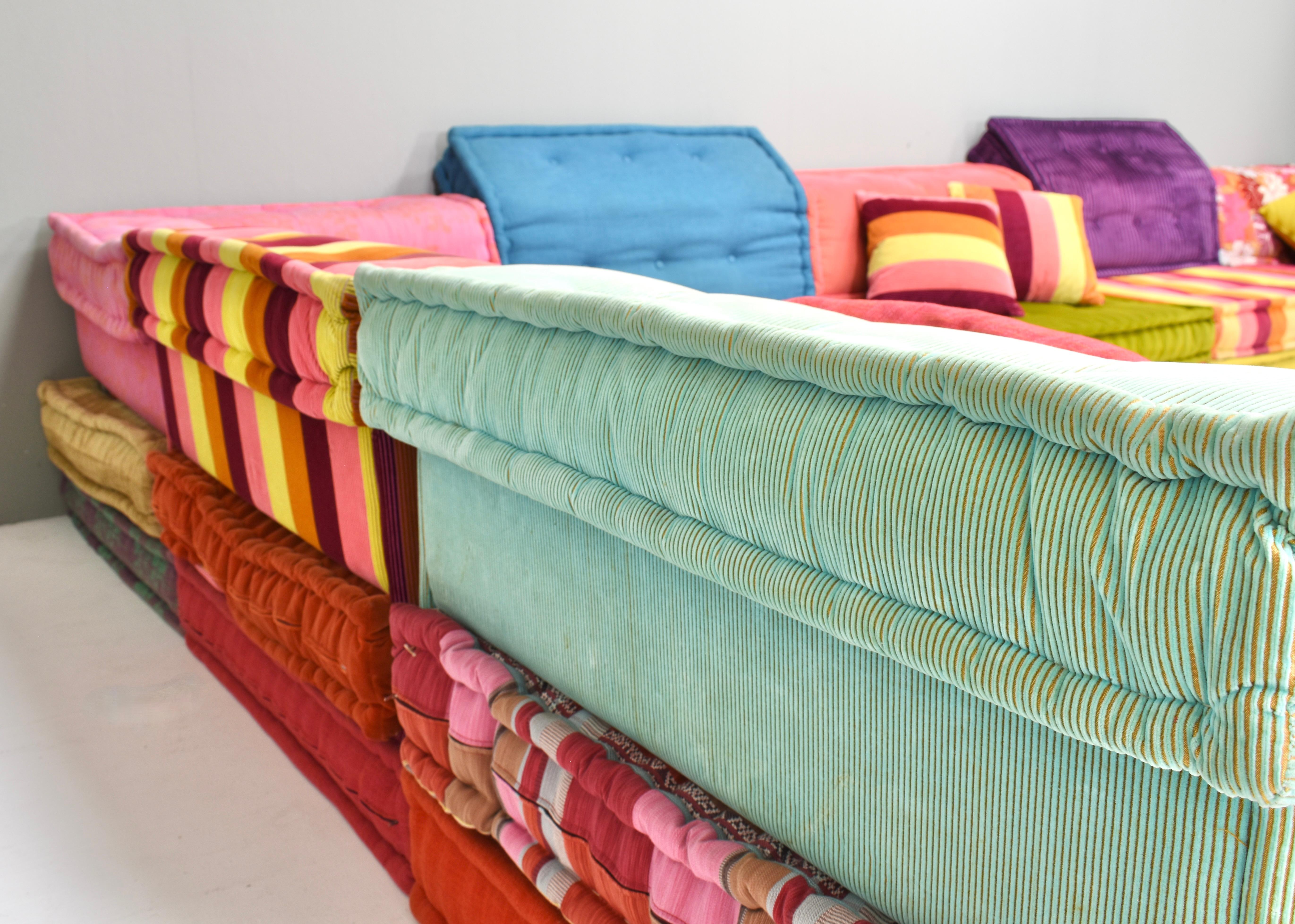 Tissu Mah Jong 33 piece sofa by Hans Hopfer in Missoni / Kenzo fabric for Roche Bobois en vente