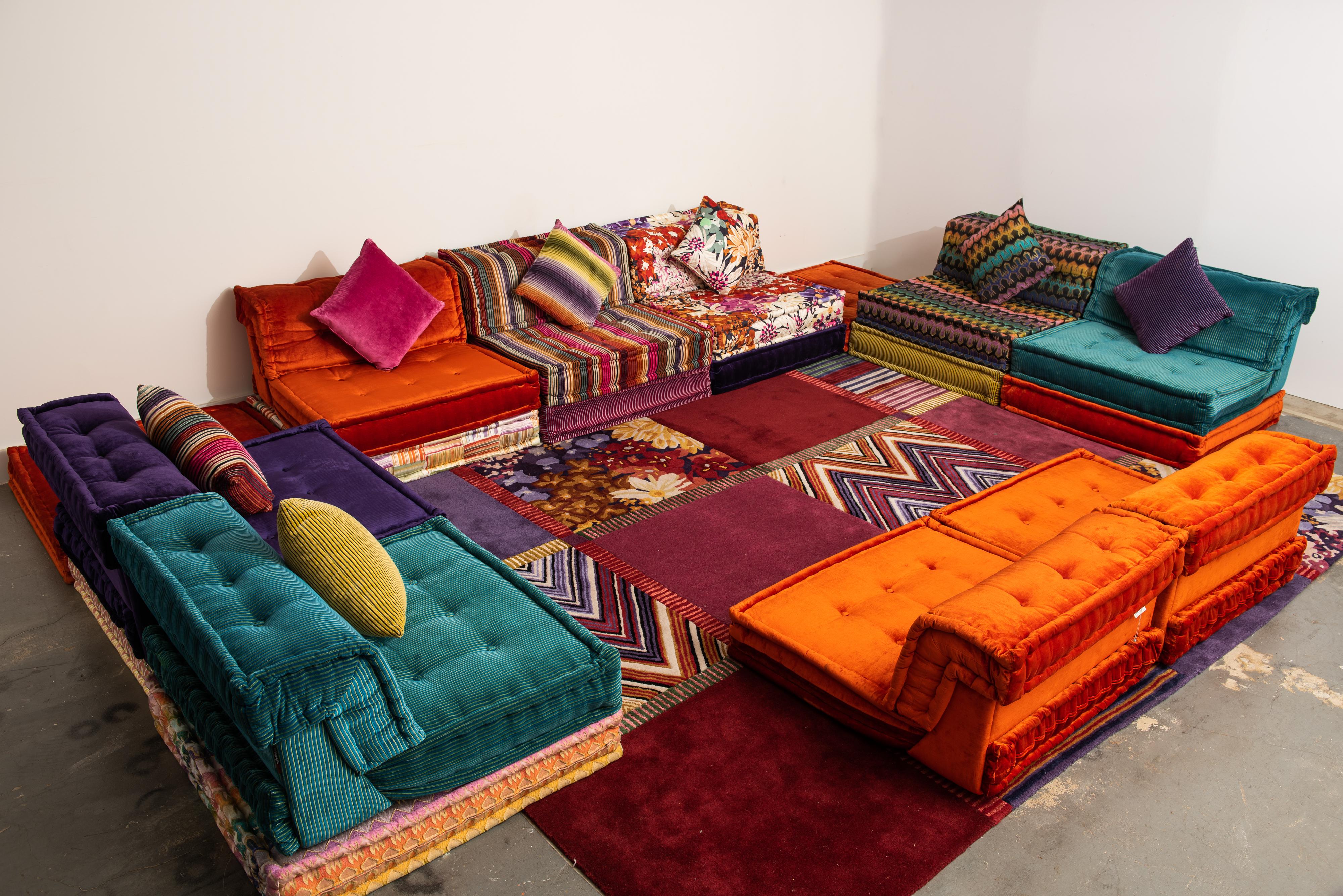 This incredibly large living room set is by Missoni for Roche Bobois, called the 