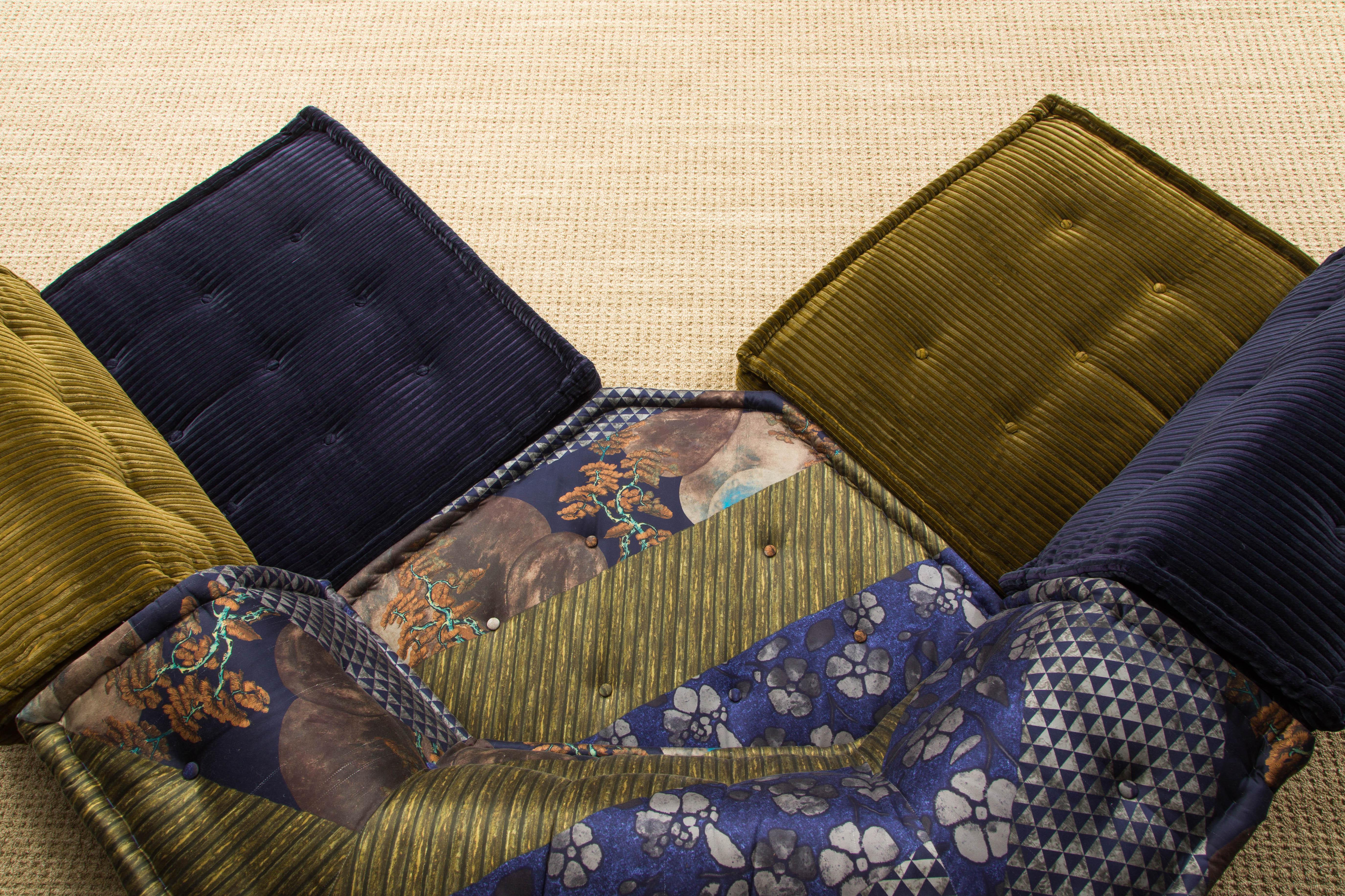 Mah Jong by Hans Hopfer for Roche Bobois in Kenzo Takada Fabric, 2010s, Signed 3