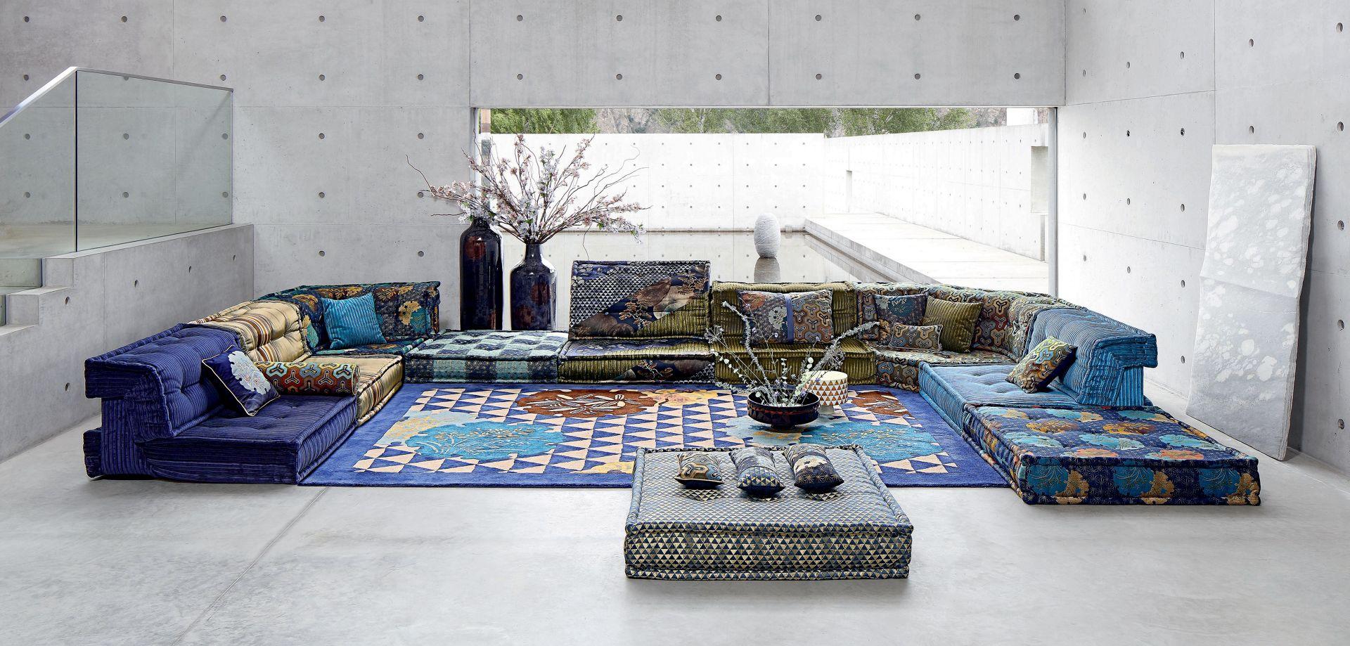 Mah Jong by Hans Hopfer for Roche Bobois in Kenzo Takada Fabric, 2010s, Signed 11