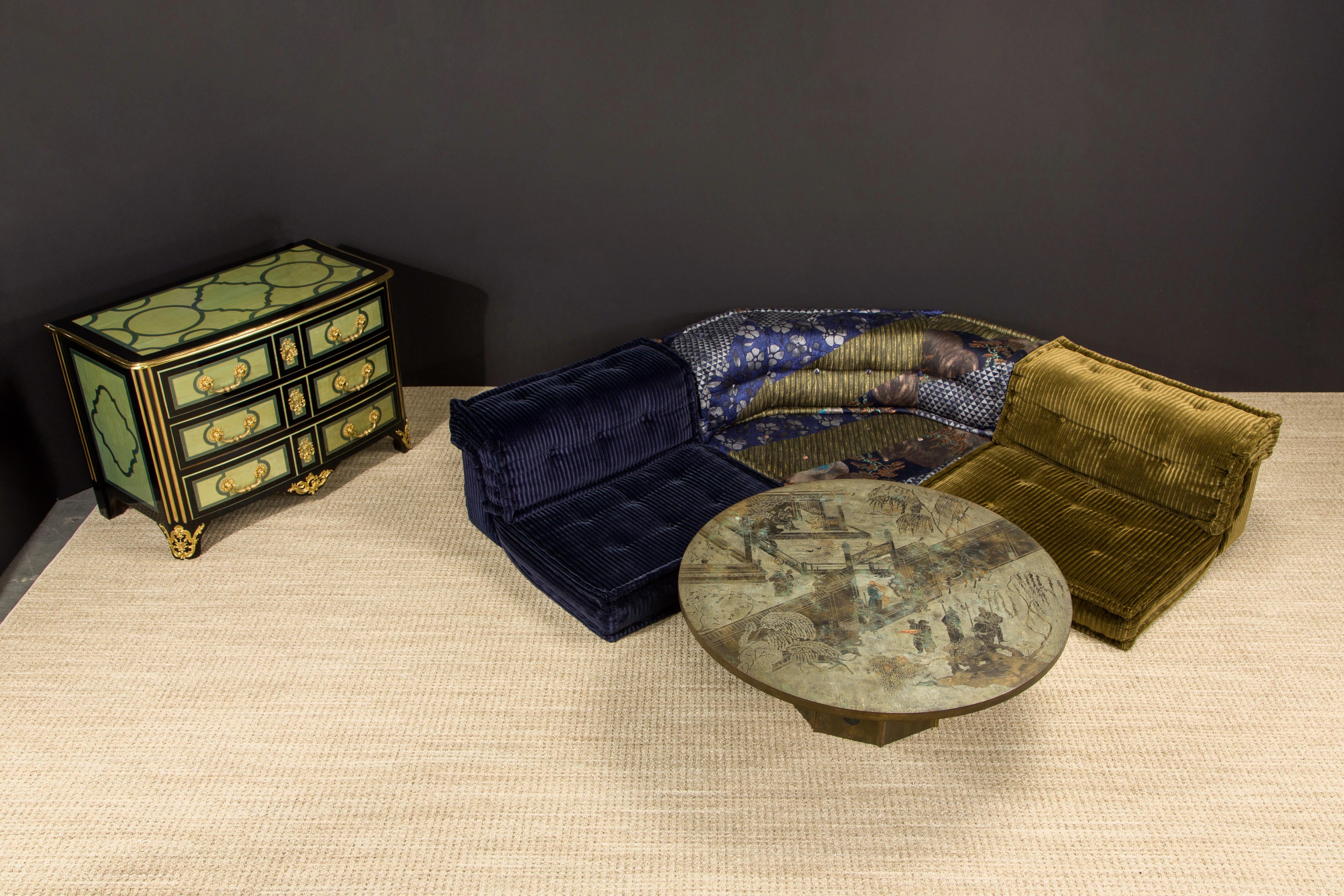 Modern Mah Jong by Hans Hopfer for Roche Bobois in Kenzo Takada Fabric, 2010s, Signed